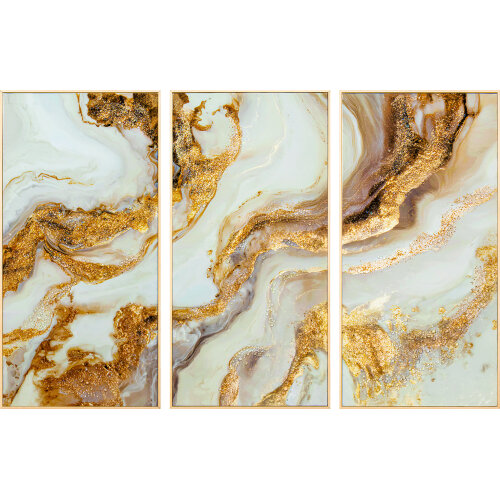 SET 3 CUADROS MADERA C/MARCO 40X80 CM. ABSTRACTO