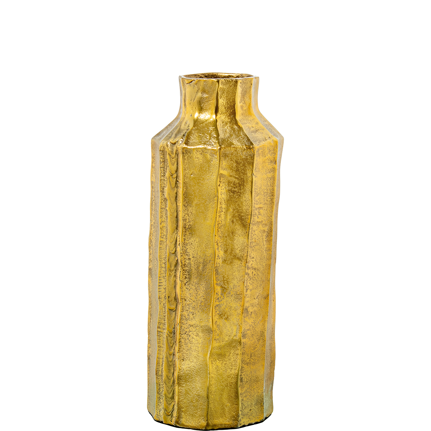 JARRÓN ALUMINIO 36CM DORADOCO C/BASE ORO
