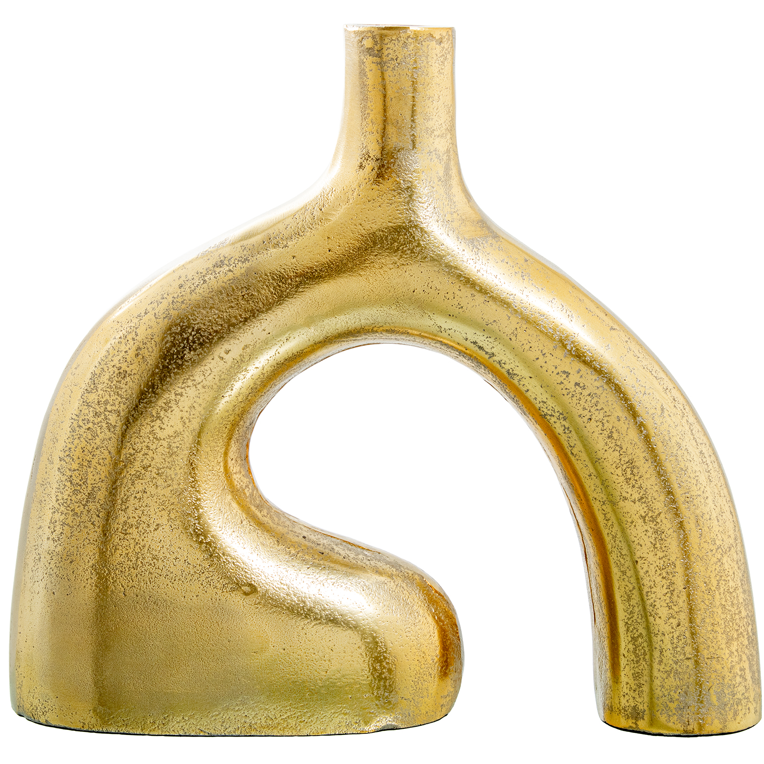 JARRÓN ALUMINIO 31CM ORO RUGOSRDE