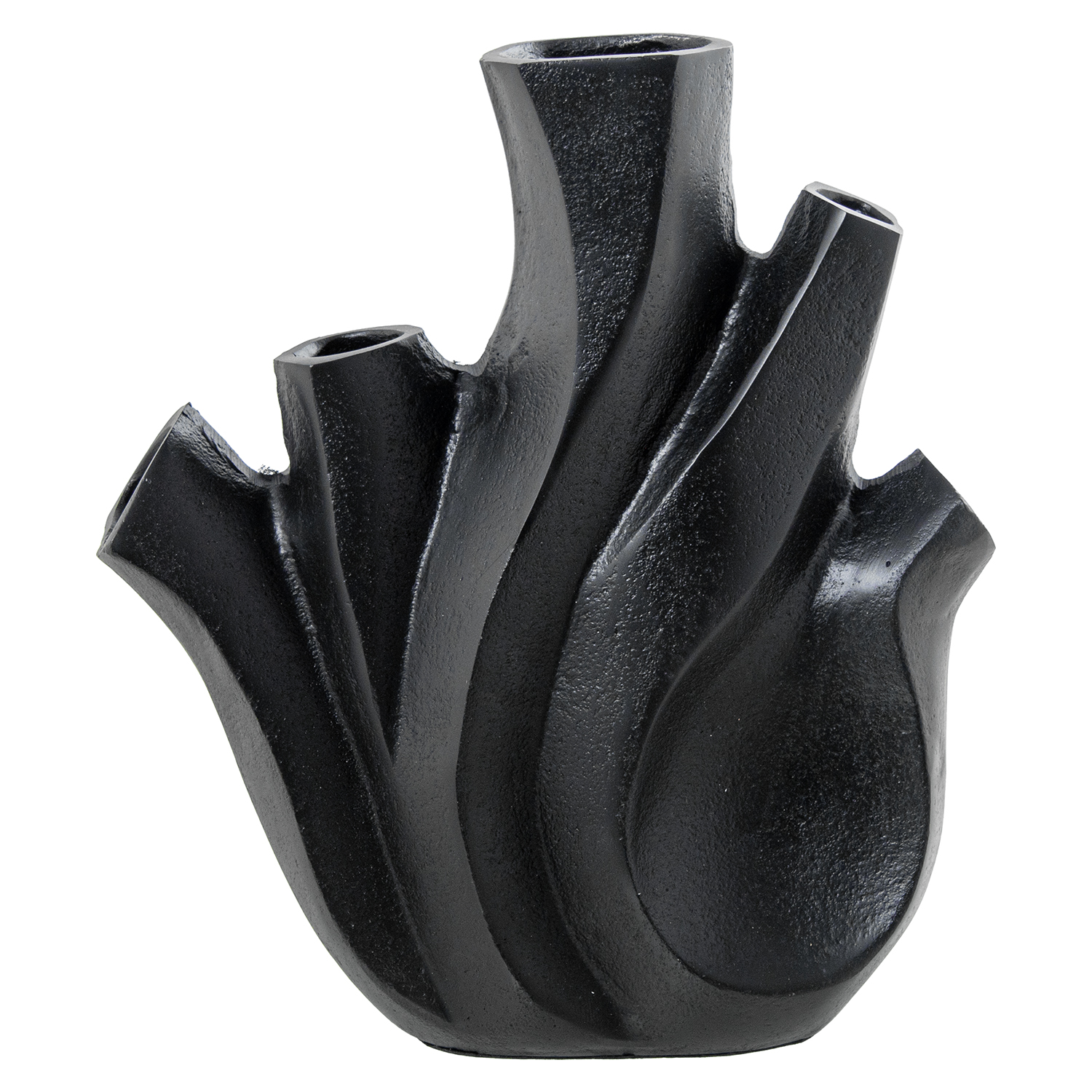 JARRÓN ALUMINIO 25CM NEGRO RUGOSO