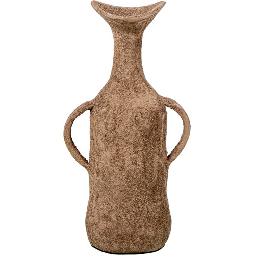 JARRÓN C/ASAS ALUMINIO 25CM BEC/BASE MARRÓN