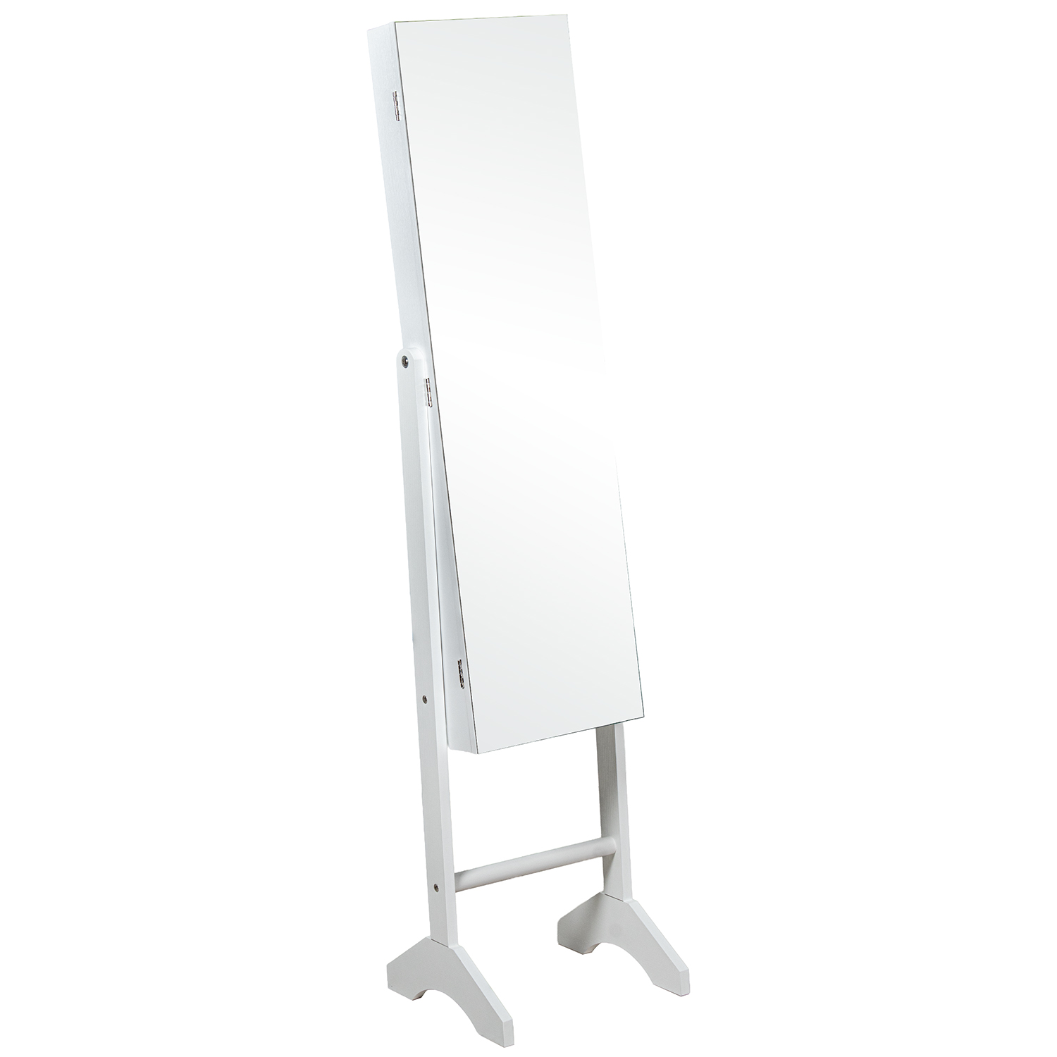 ESPEJO JOYERO MADERA BLANCORCIOPELO BEIGE