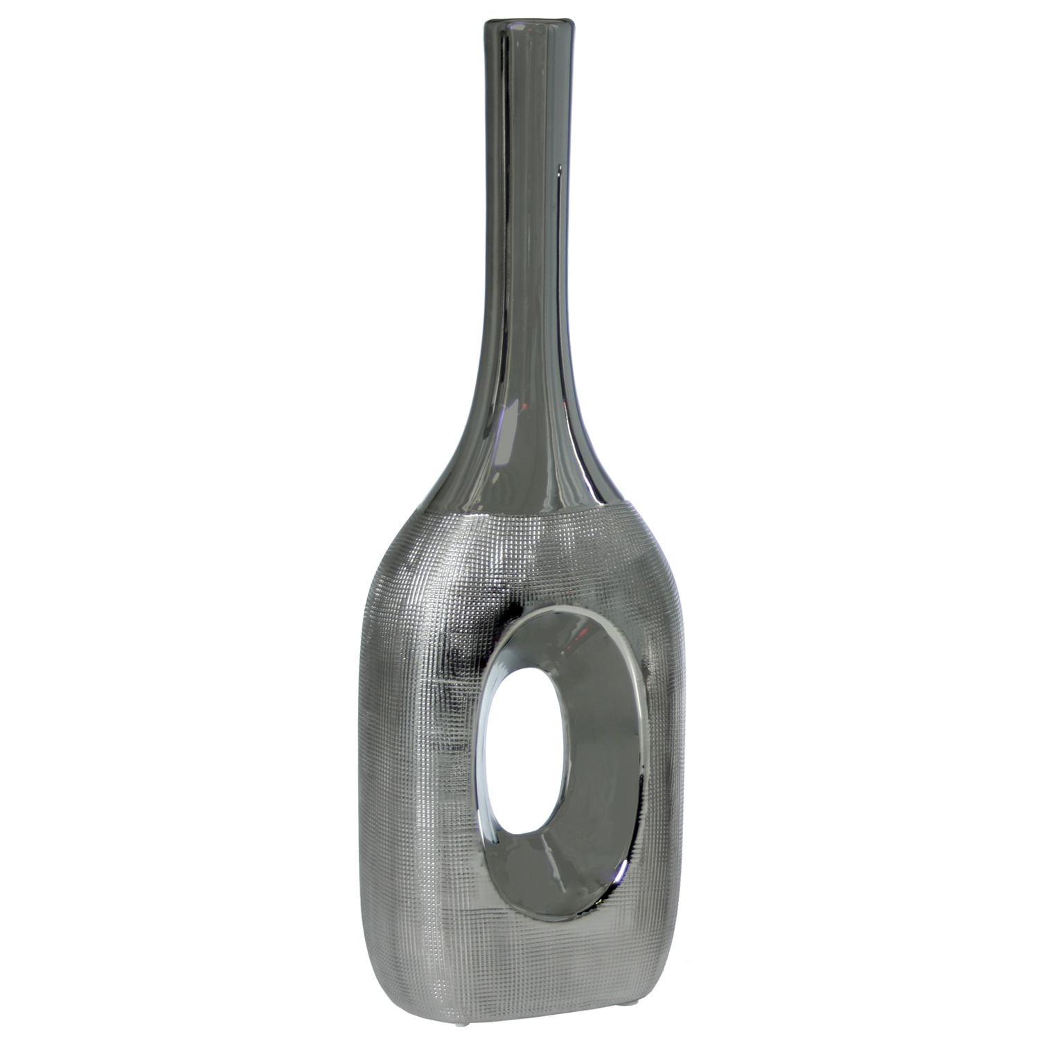 JARRÓN CERÁMICA 40CM PLATAA