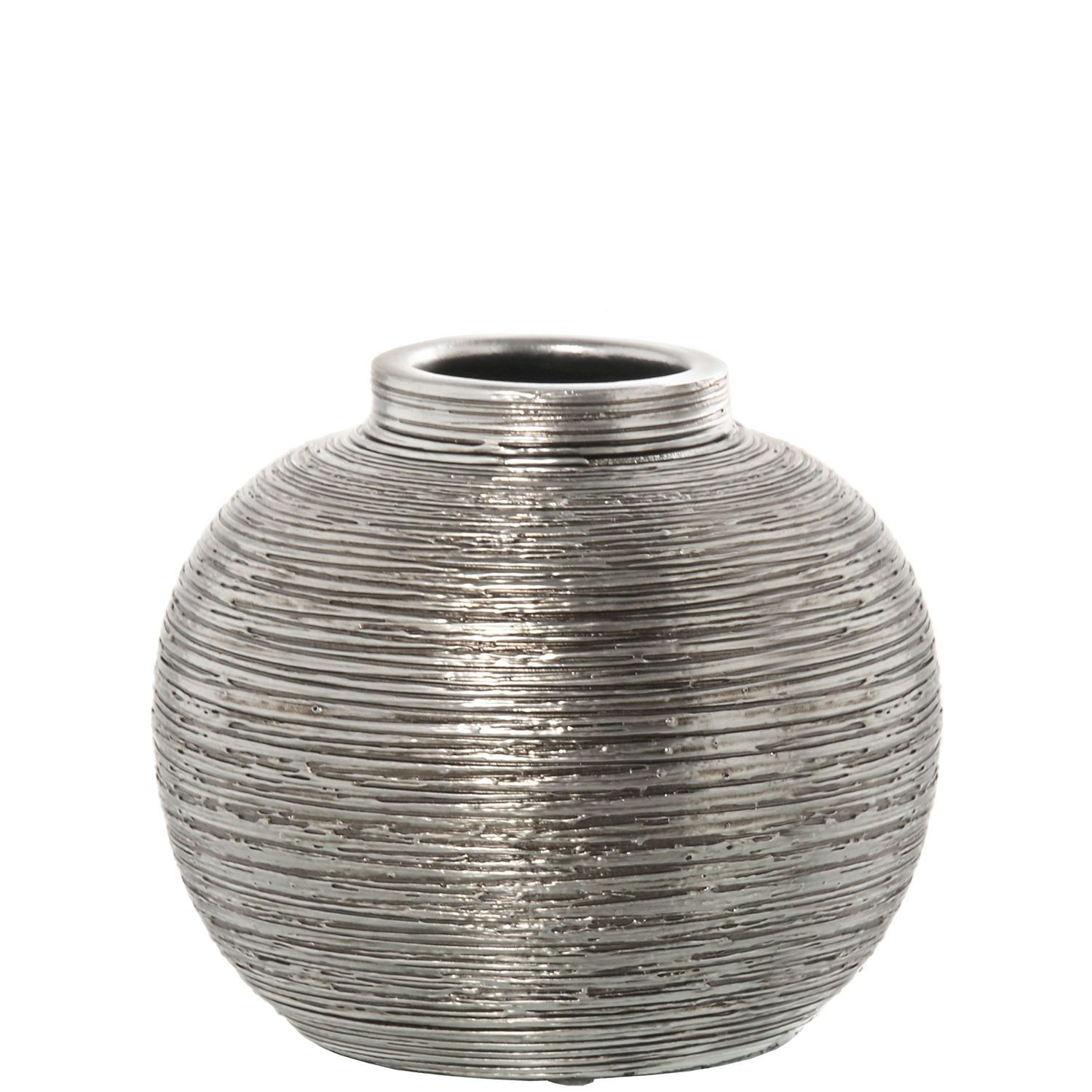 JARRÓN CERÁMICA PLATA ø25CM