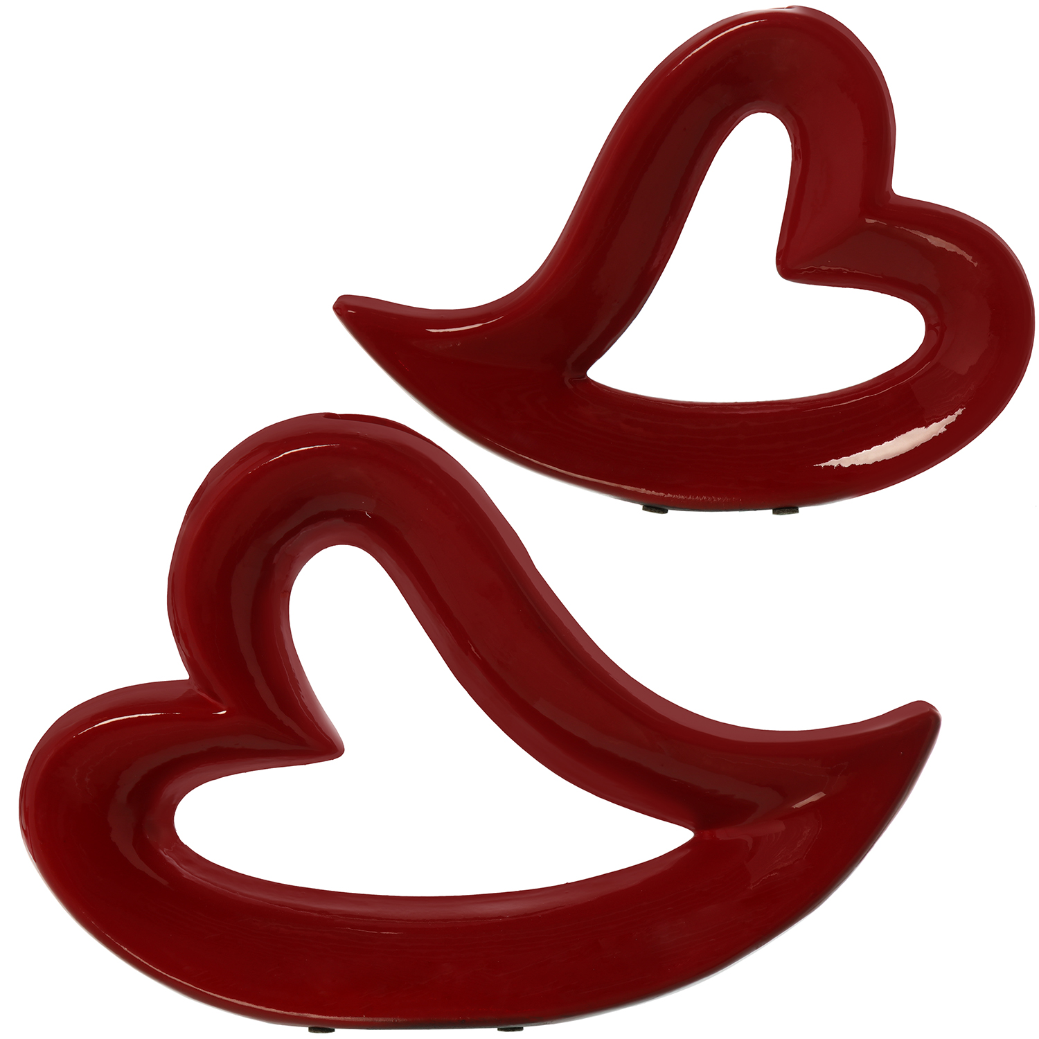SET 2 FIGURAS CORAZÓN CERÁMICALO BRILLO