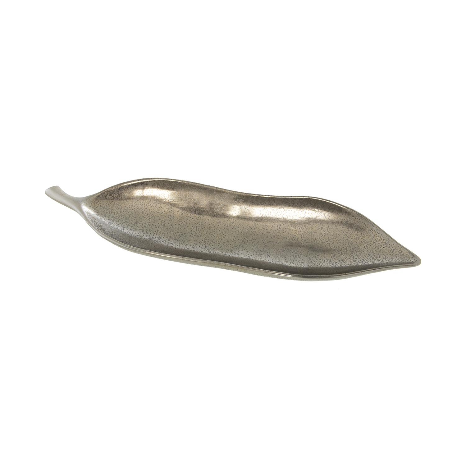 CENTRO CERÁMICA HOJA 60CM PLATA