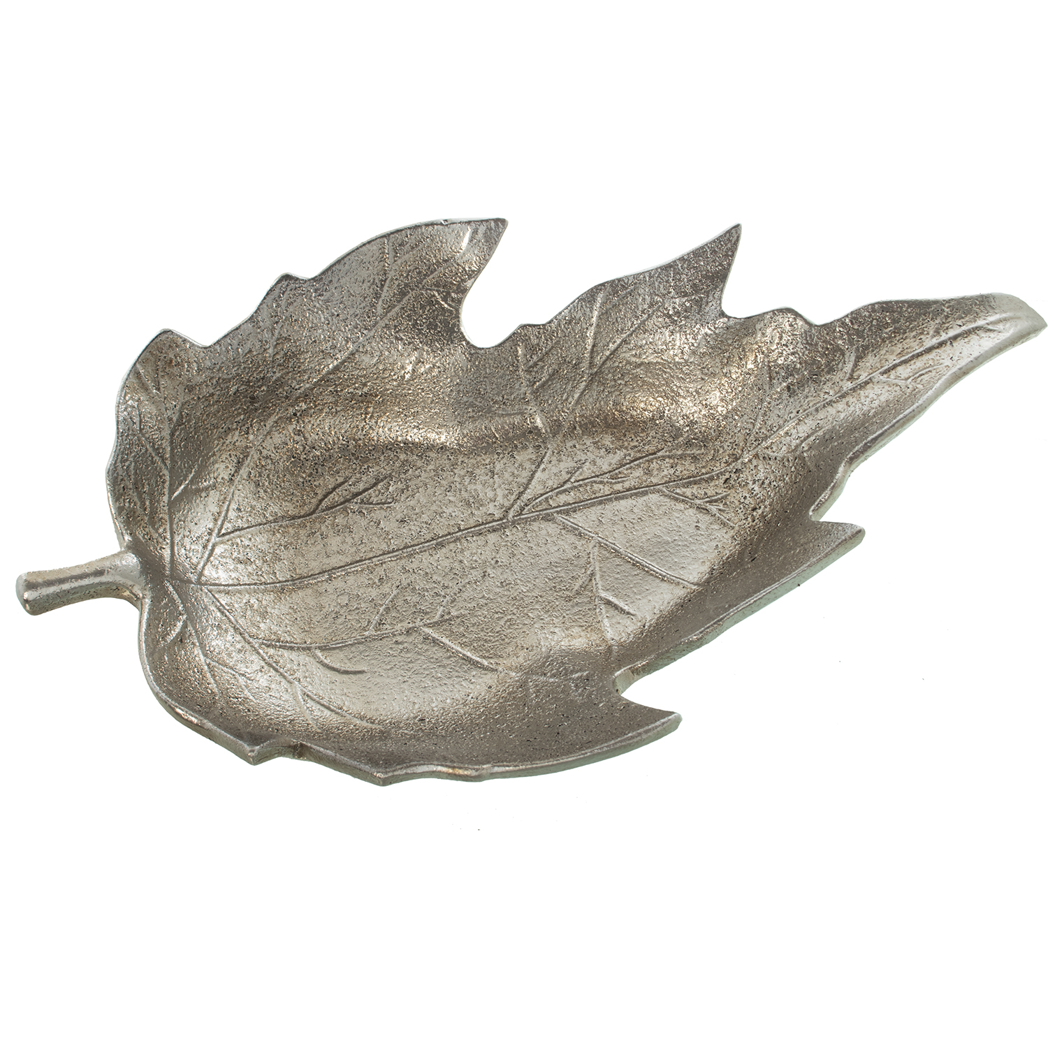 CENTRO HOJA CERÁMICA PLATA