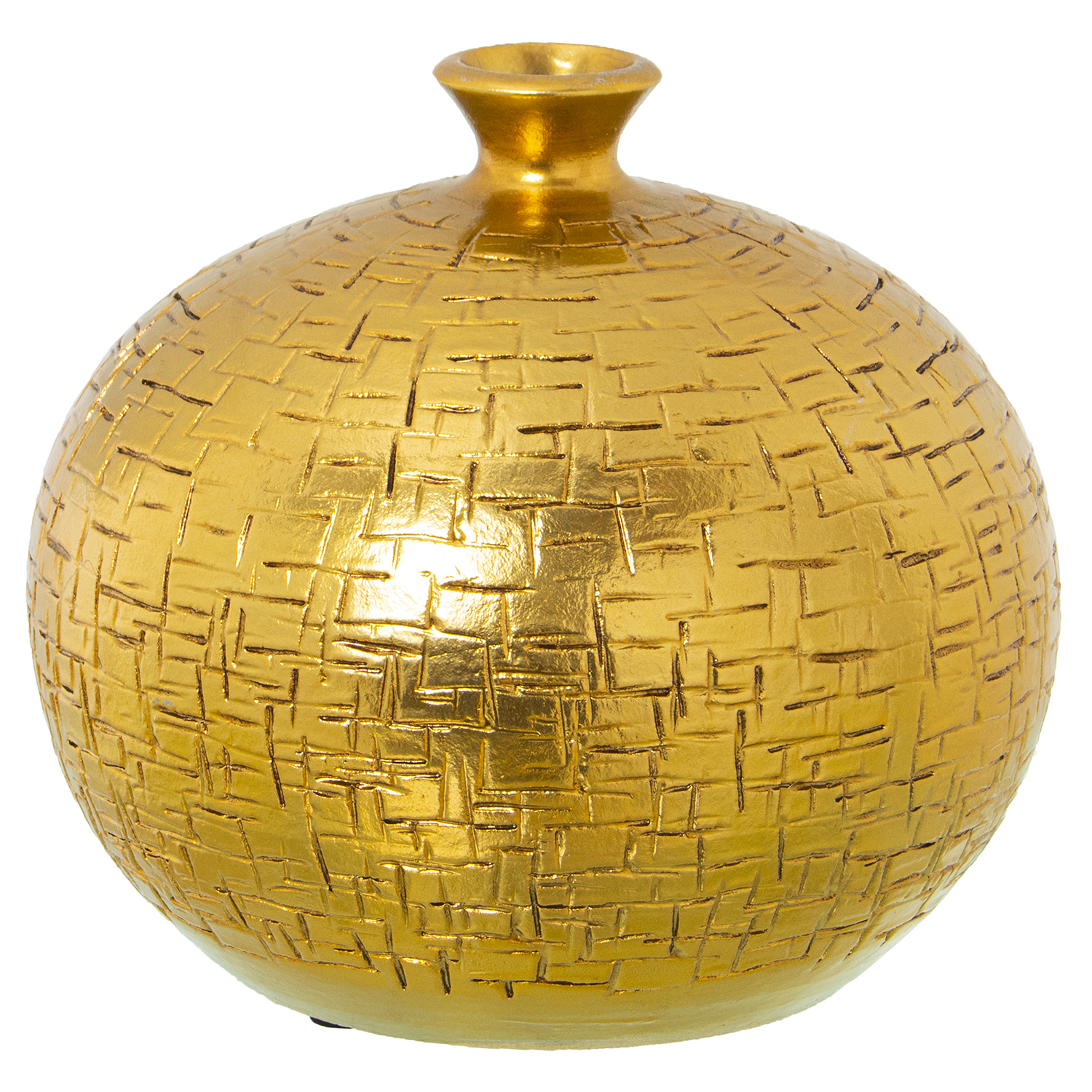 JARRÓN CERÁMICA ø26CM DORADO