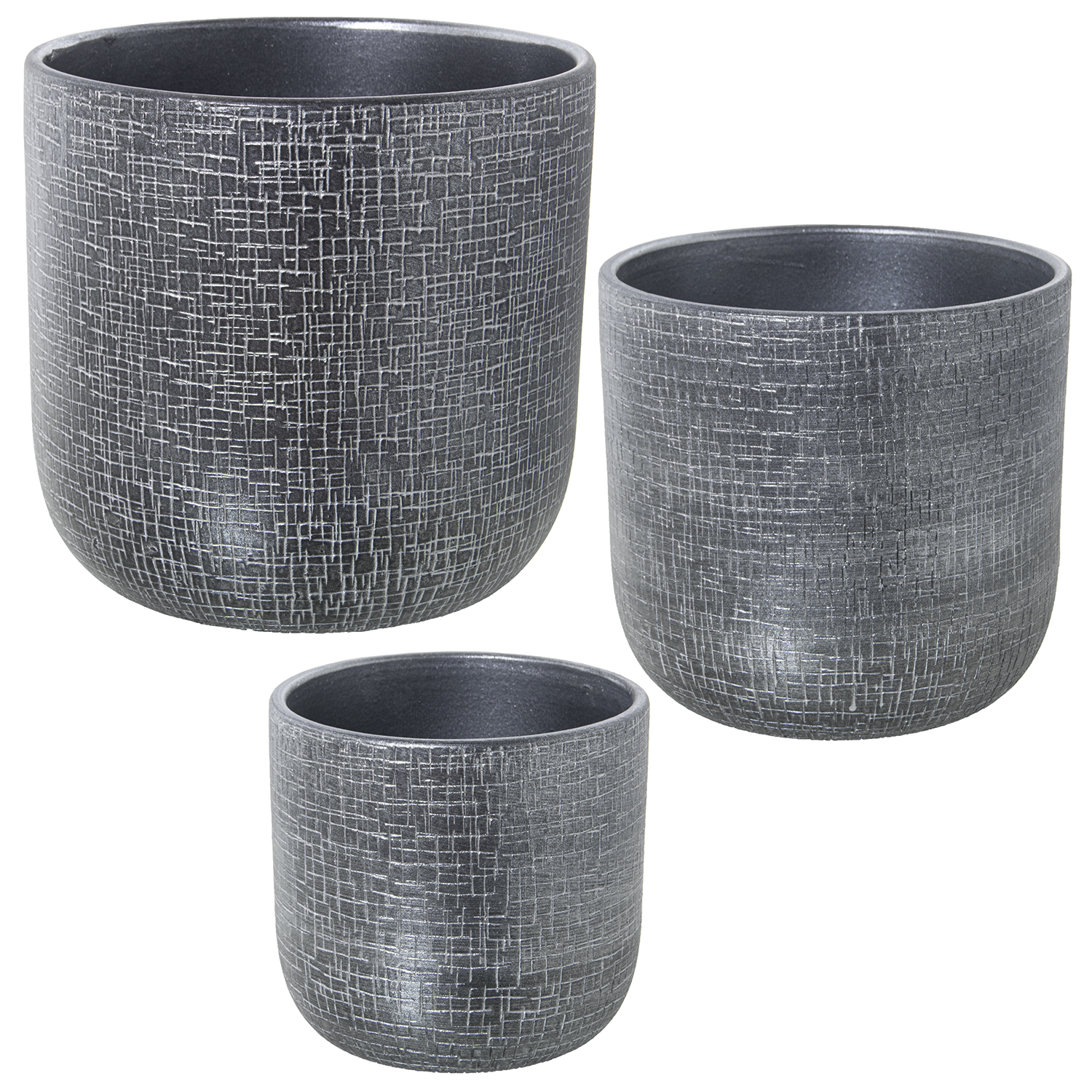 SET 3 MACETEROS CERÁMICA PLATEO