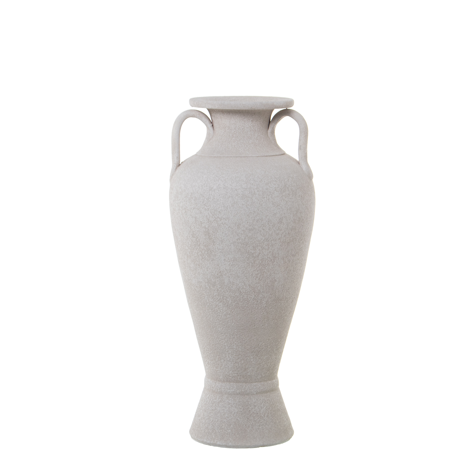 JARRÓN CERÁMICA C/ASAS 60CM BLANCO ARENA