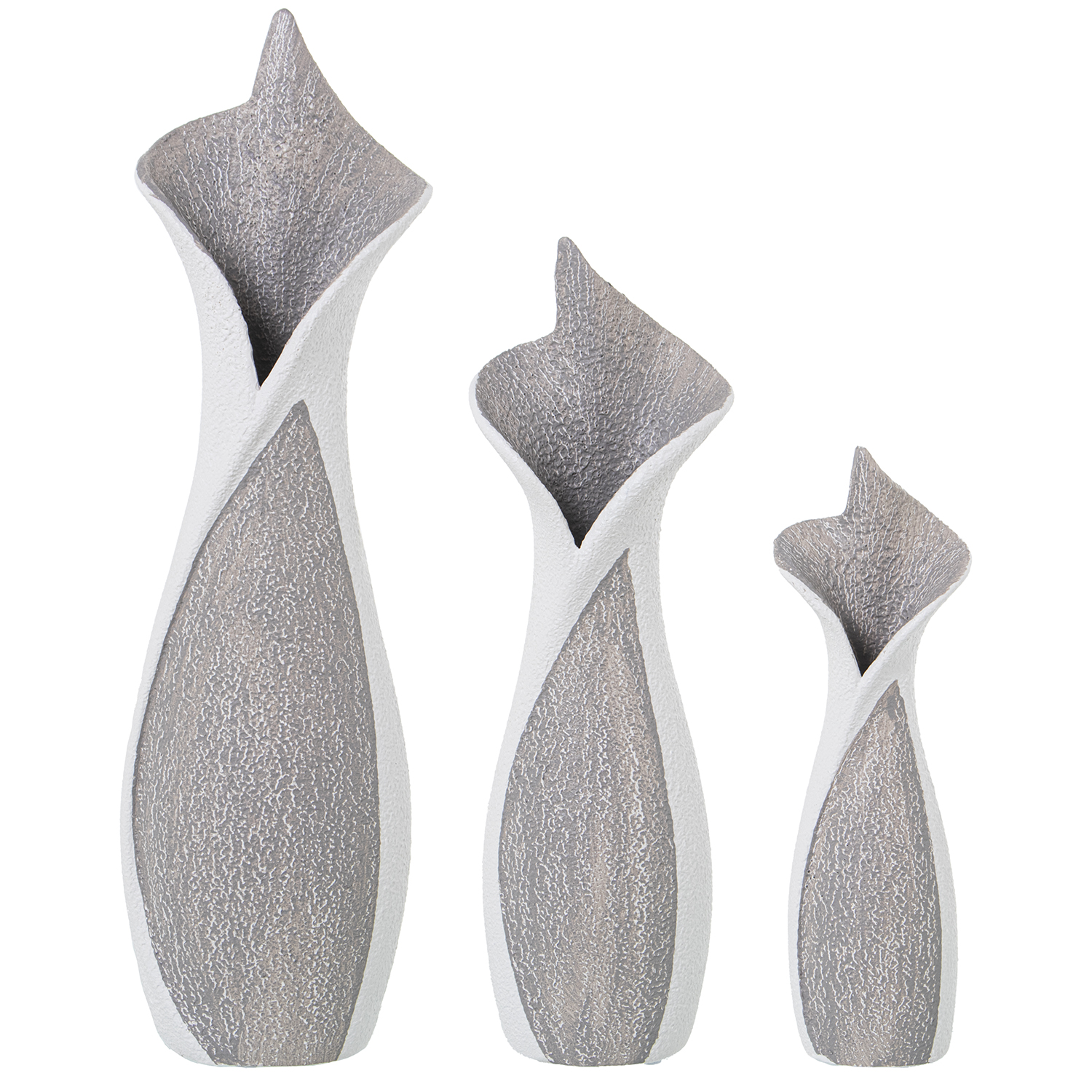 SET 3 JARRONES CERAMICA GRIS/B