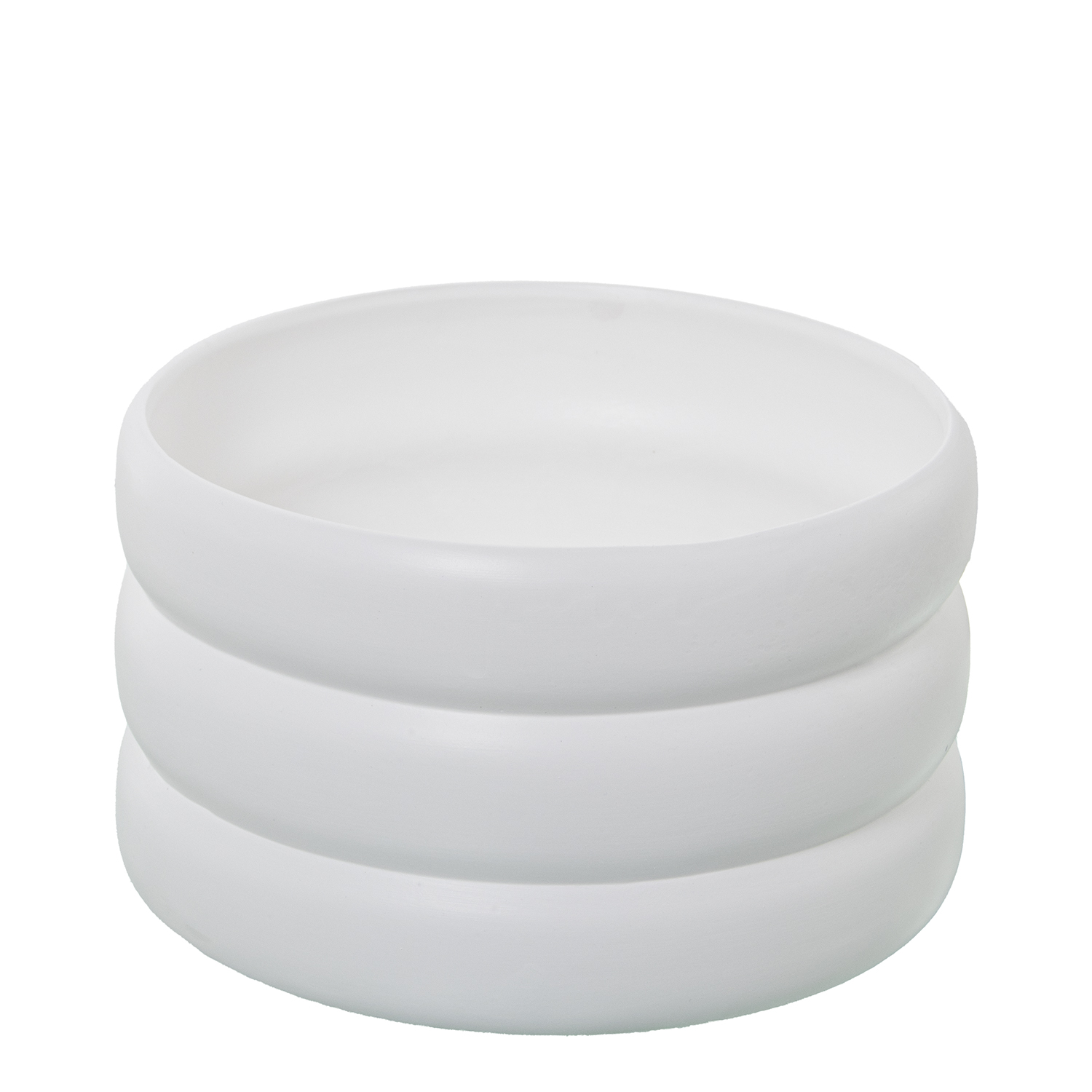 MACETERO CERÁMICA ONDULADO BLANCO MATE