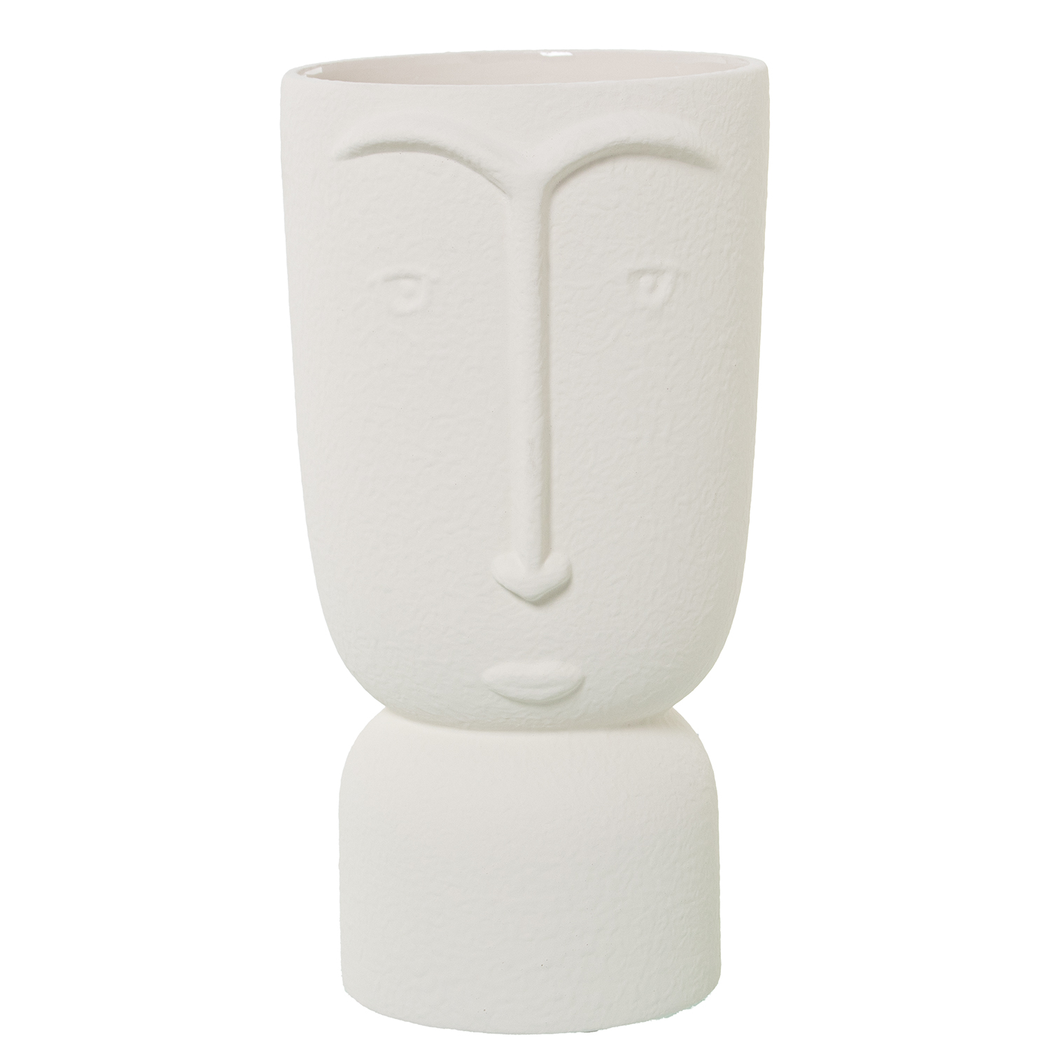 JARRÓN CERÁMICA 29CM ROSTRO CRUDO MATE