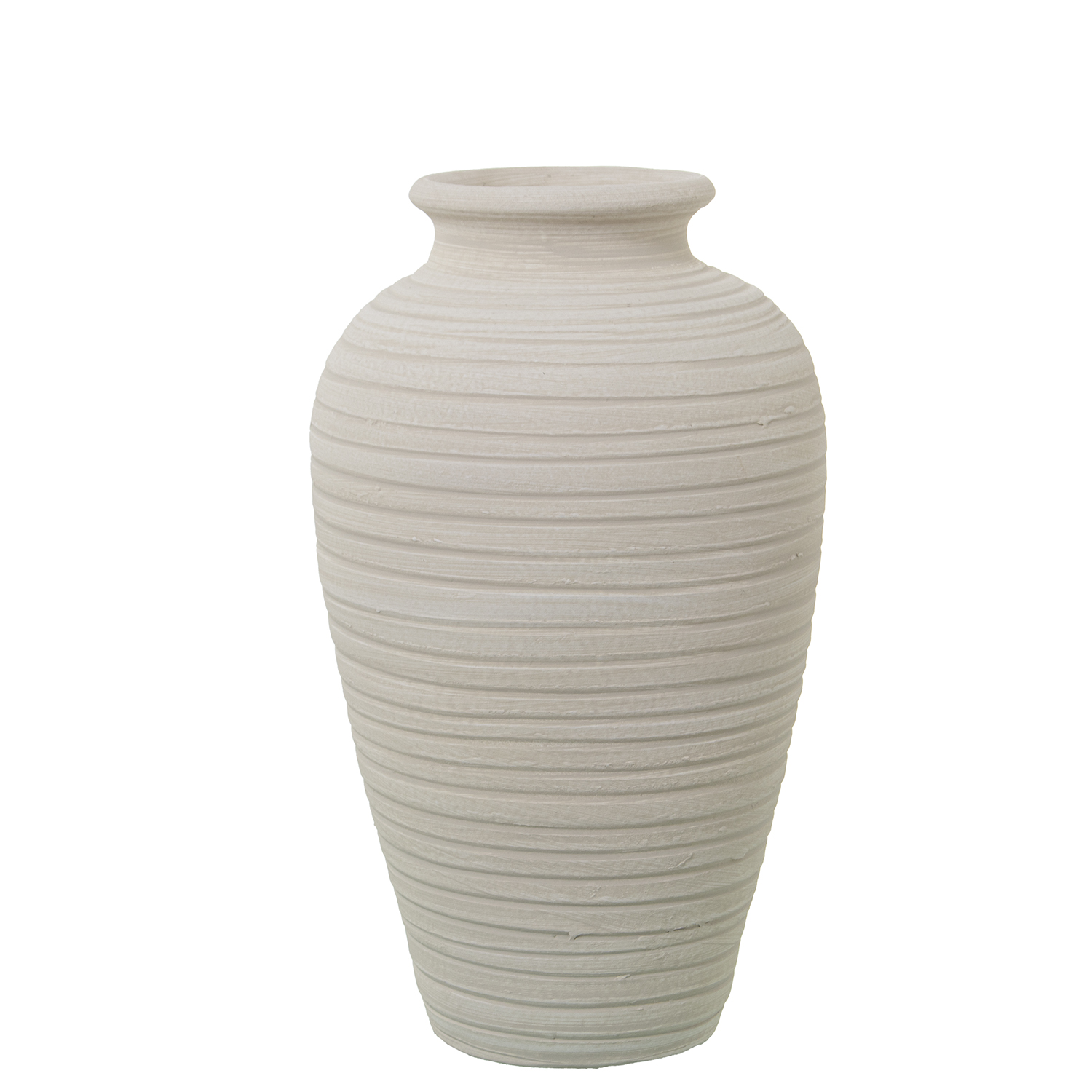 JARRON CERAMICA 40CM ONDULADOBLANCO MATE