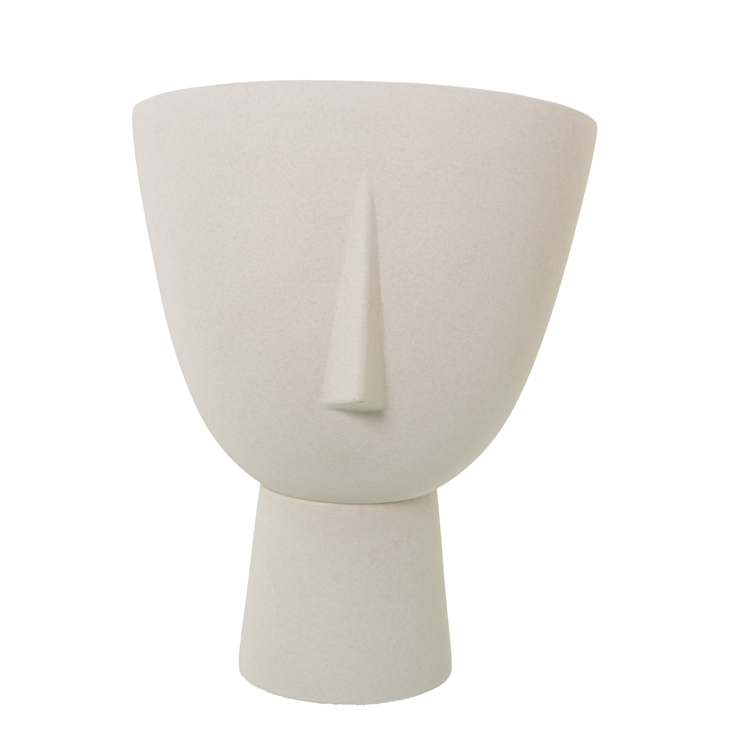 JARRÓN CERÁMICA 38CM ROSTRO BEIGE MOTEADO