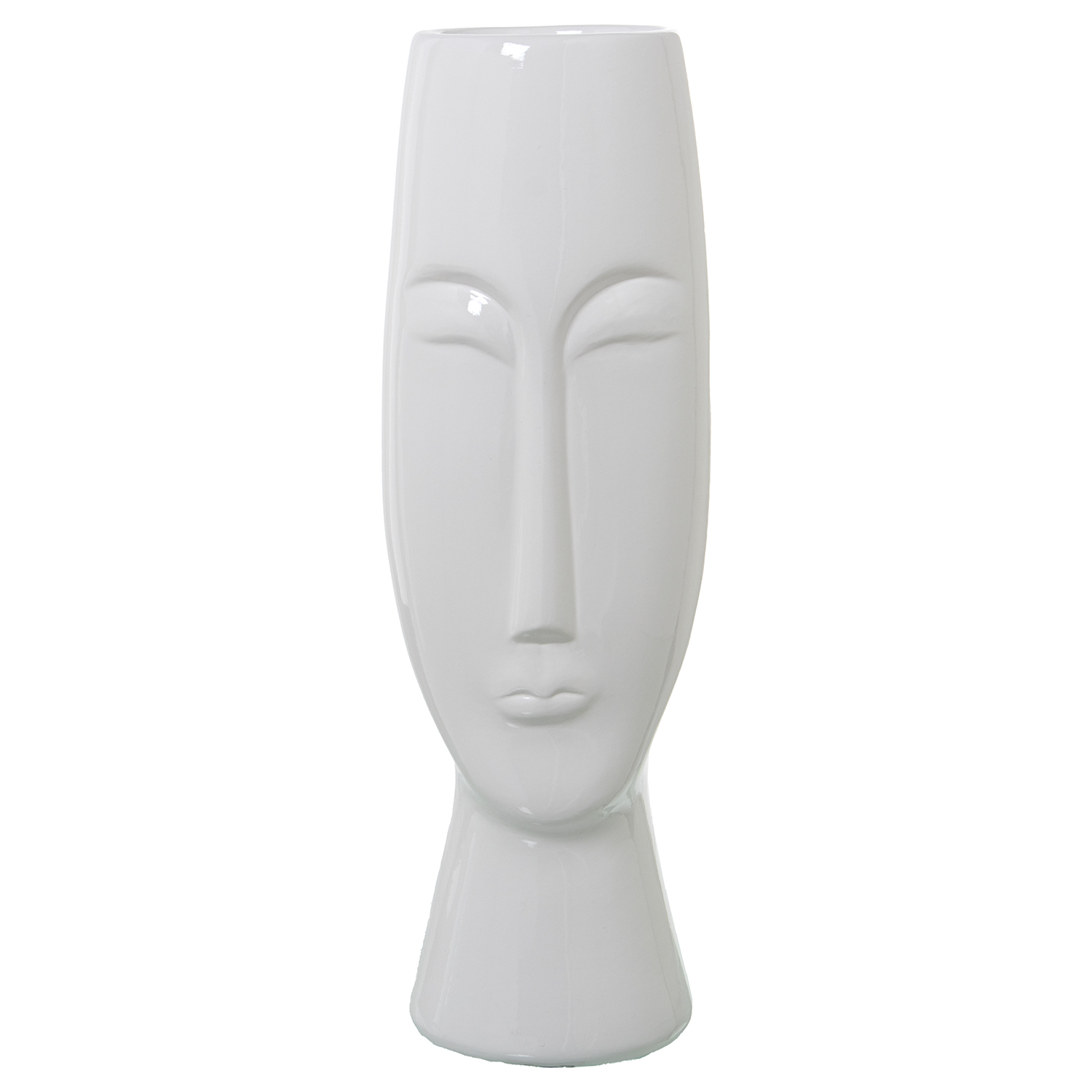 JARRÓN ROSTRO CERAMICA BLANCON CLARO