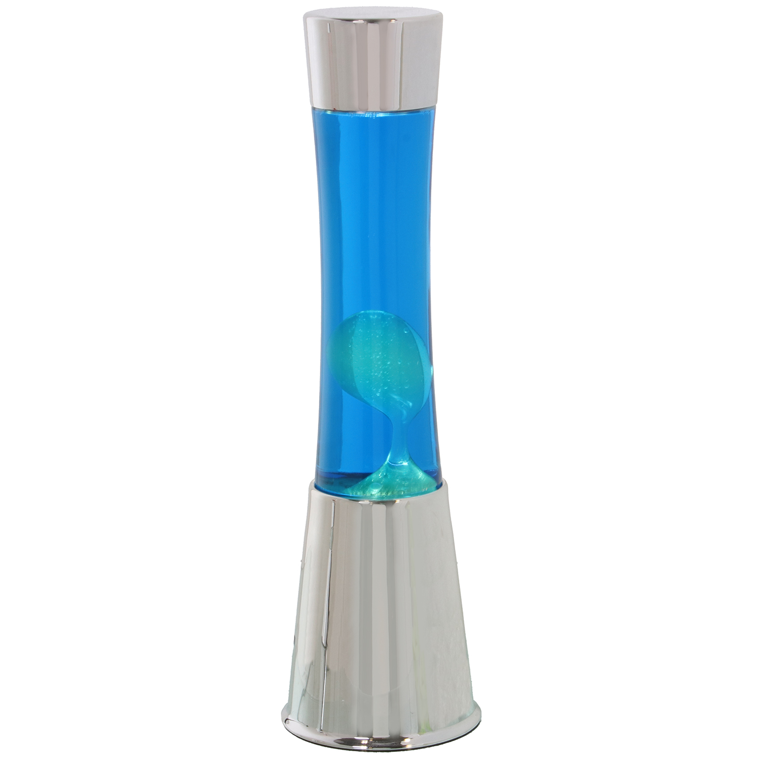LÁMPARA LAVA METAL BRILLO LIQUIDO AMARILLO/AZUL +BOMBILLA RE