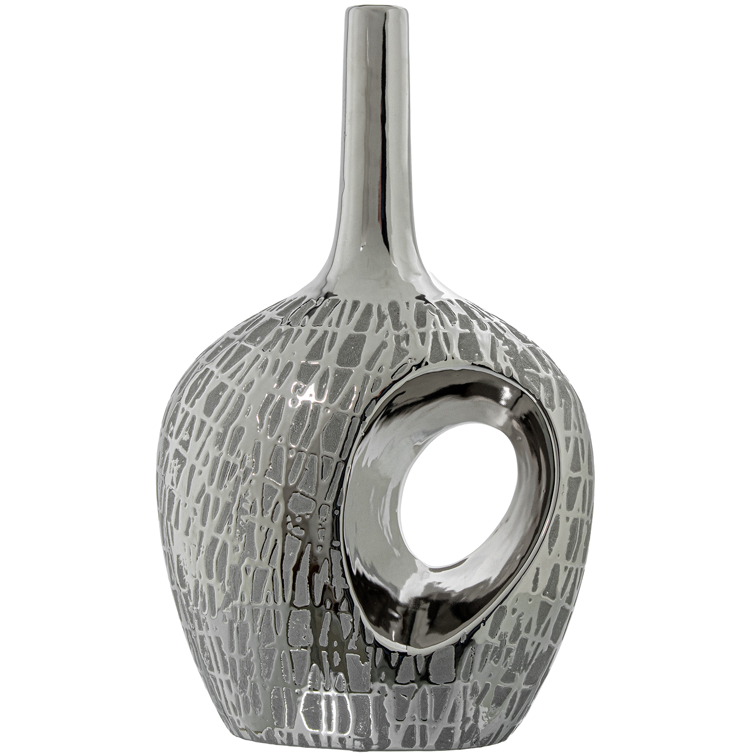 JARRÓN CERÁMICA AGUJERO 36CM PTEADA +57230 1XE27 MAX.40W NO