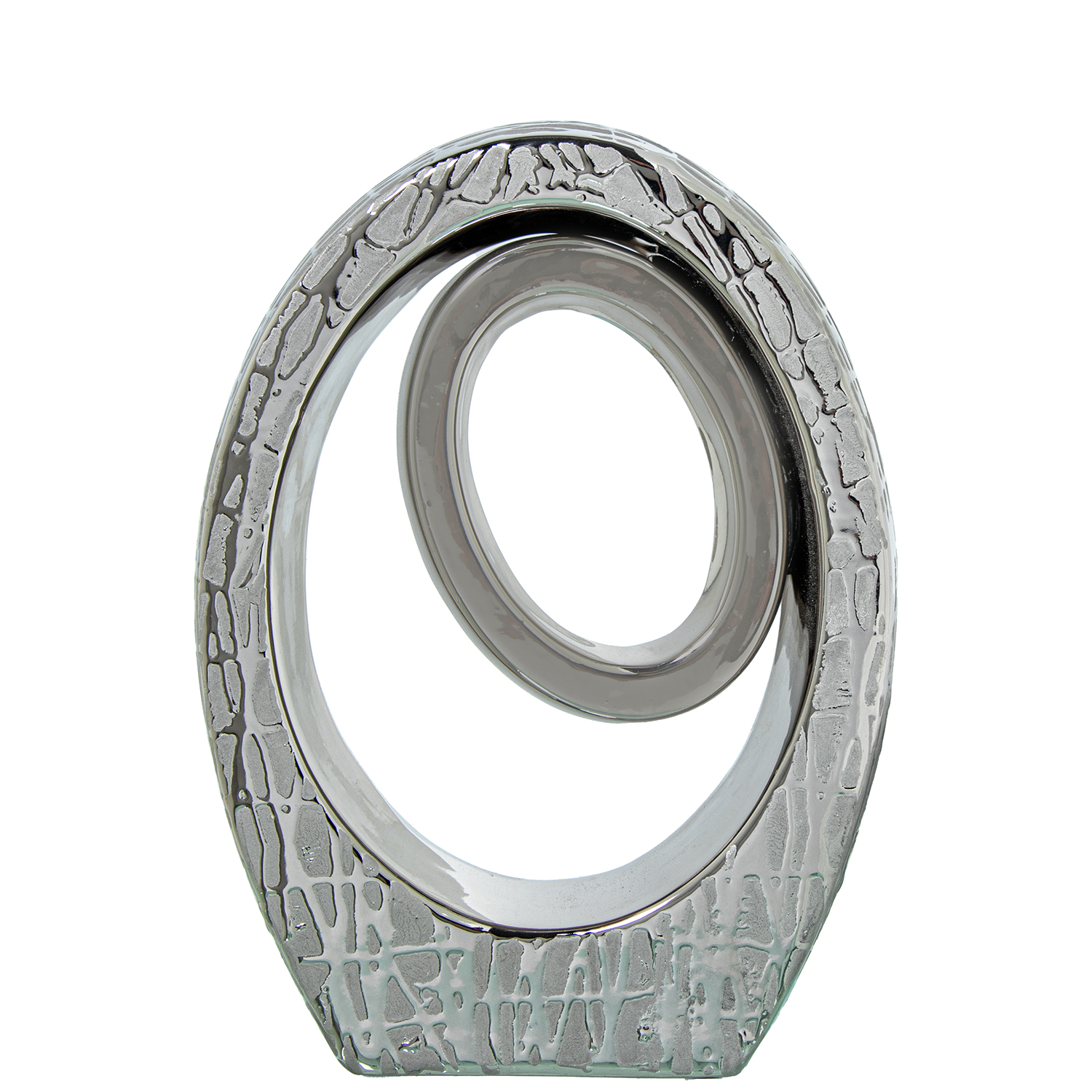 FIGURA ABSTRACTA 26CM CERÁMICA PLATA