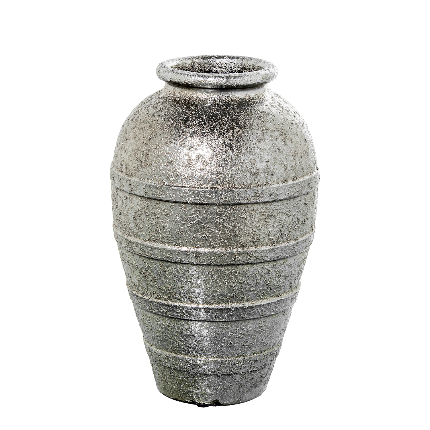 JARRÓN CERÁMICA 40CM PLATEADO