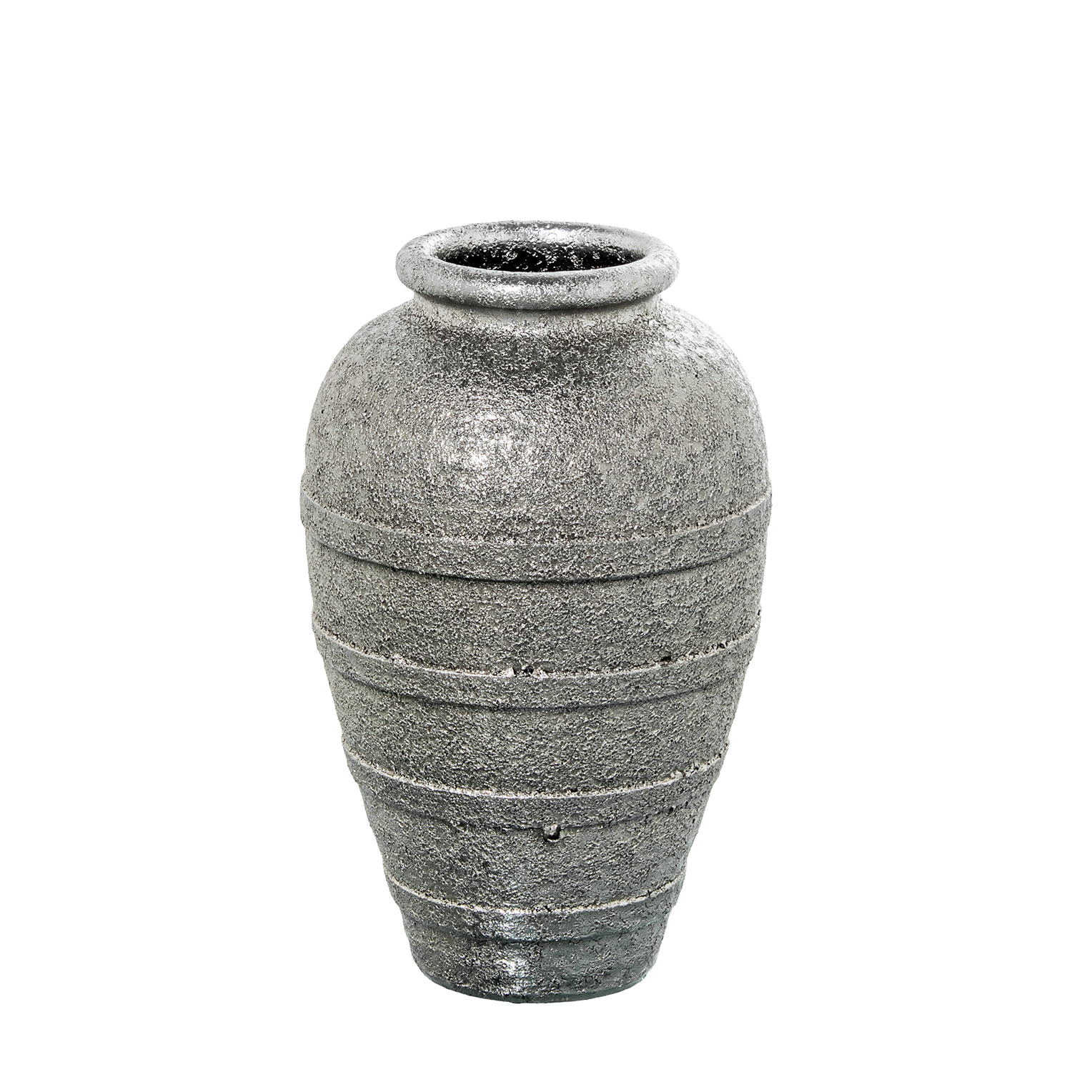 JARRÓN CERÁMICA 30CM PLATEADO