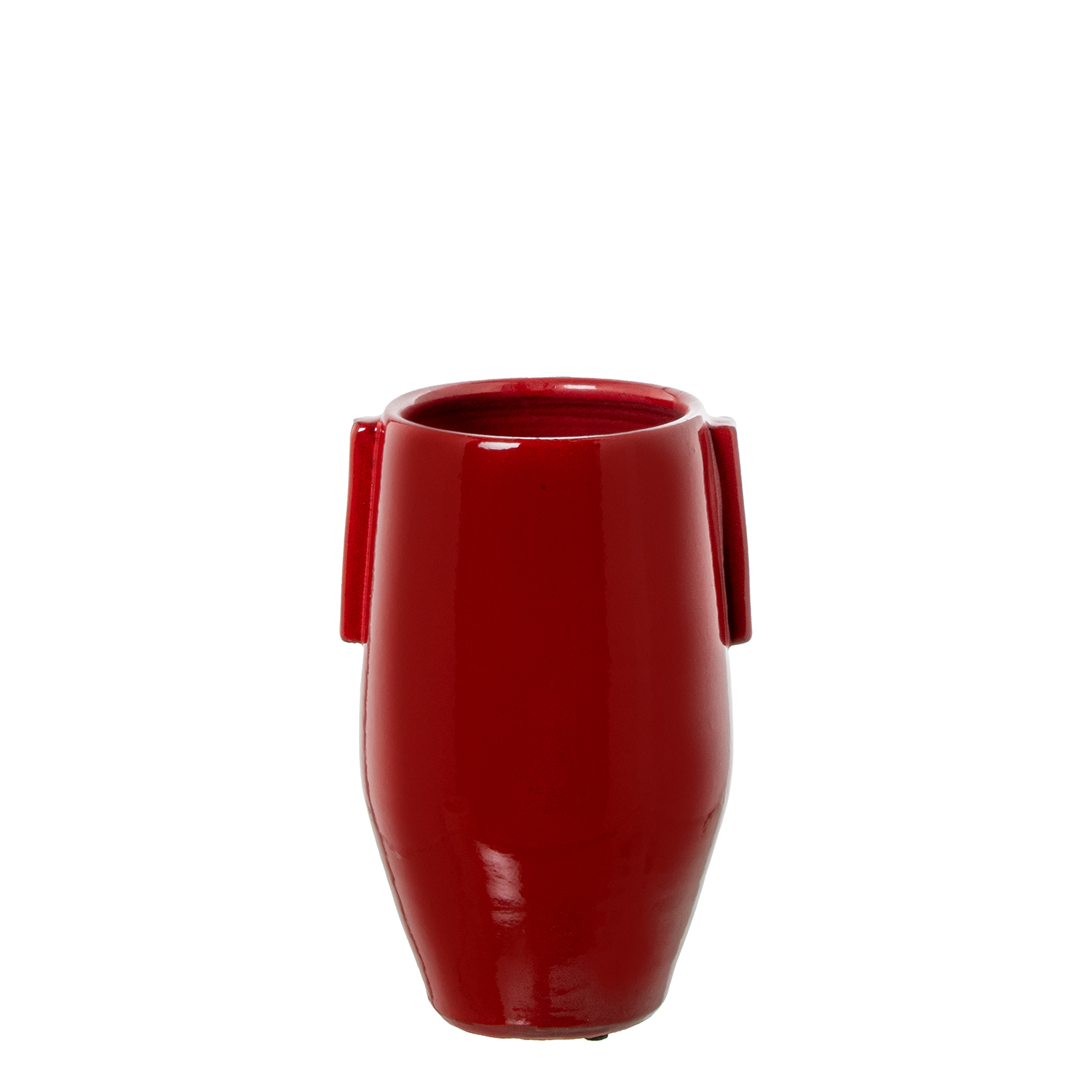 JARRÓN CERÁMICA 25CM ROJO BRILOSCURO BRILLO