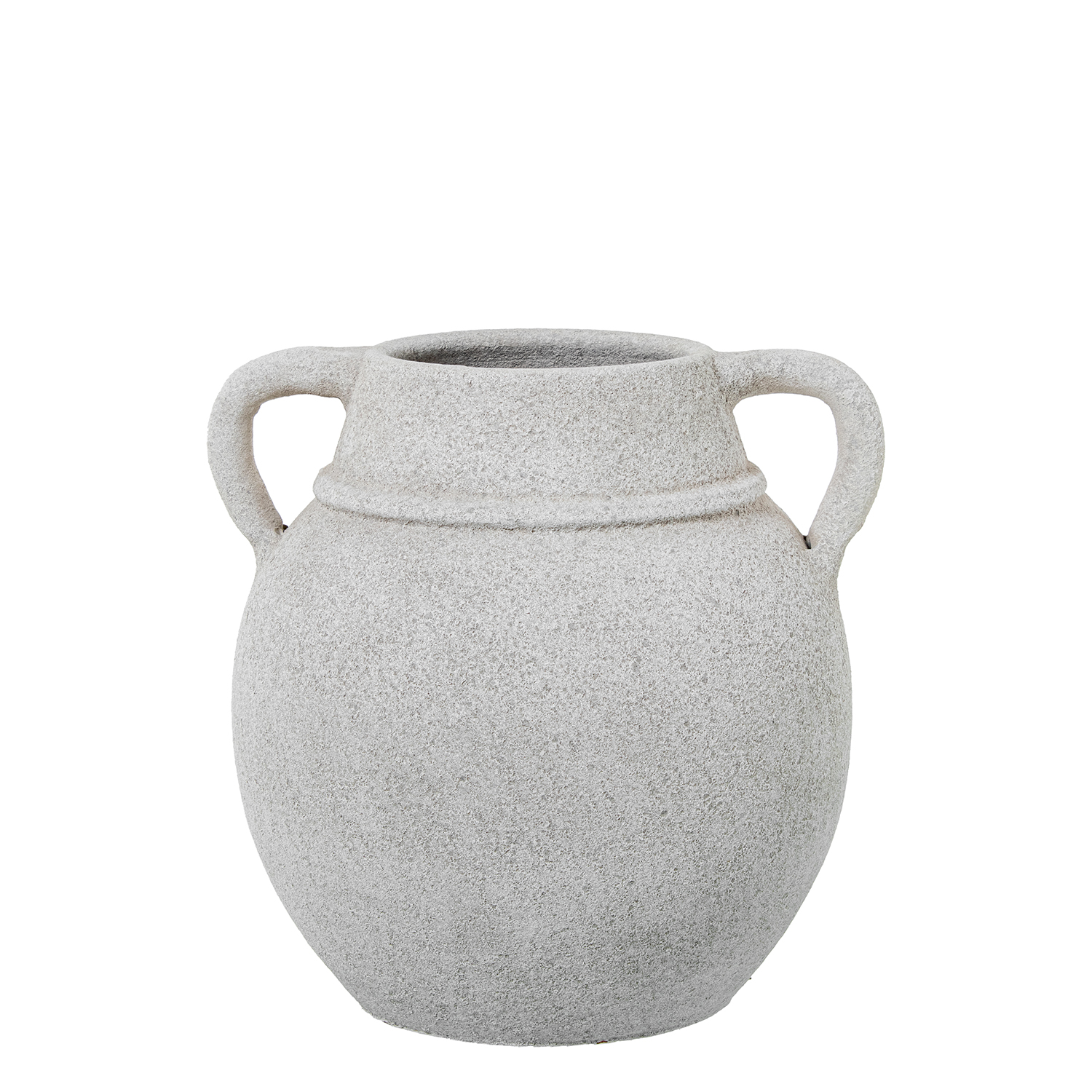 JARRÓN CERÁMICA C/ASAS 25CM BLANCO ARENA