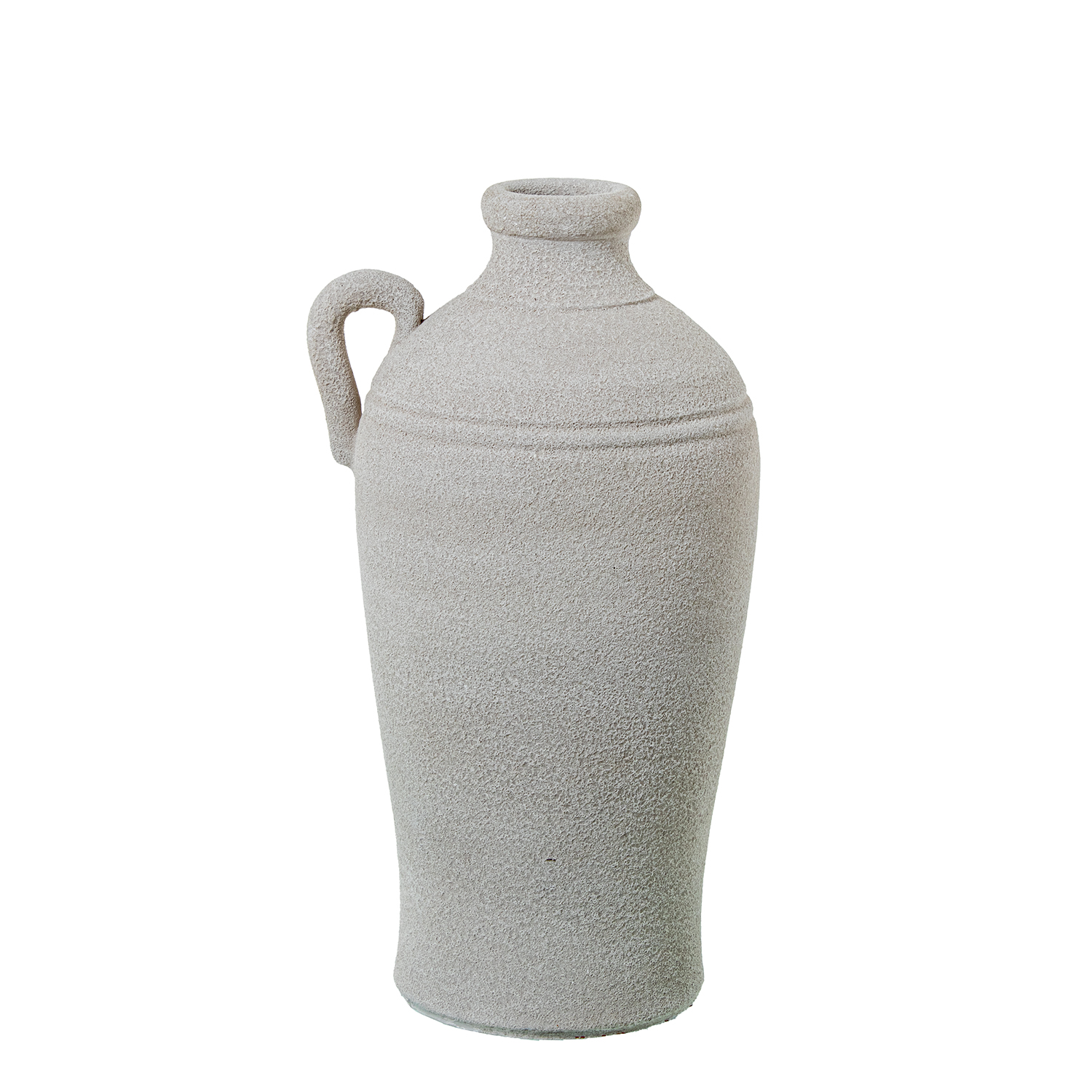 JARRÓN C/ASA CERÁMICA 40CM BLANCO ARENA