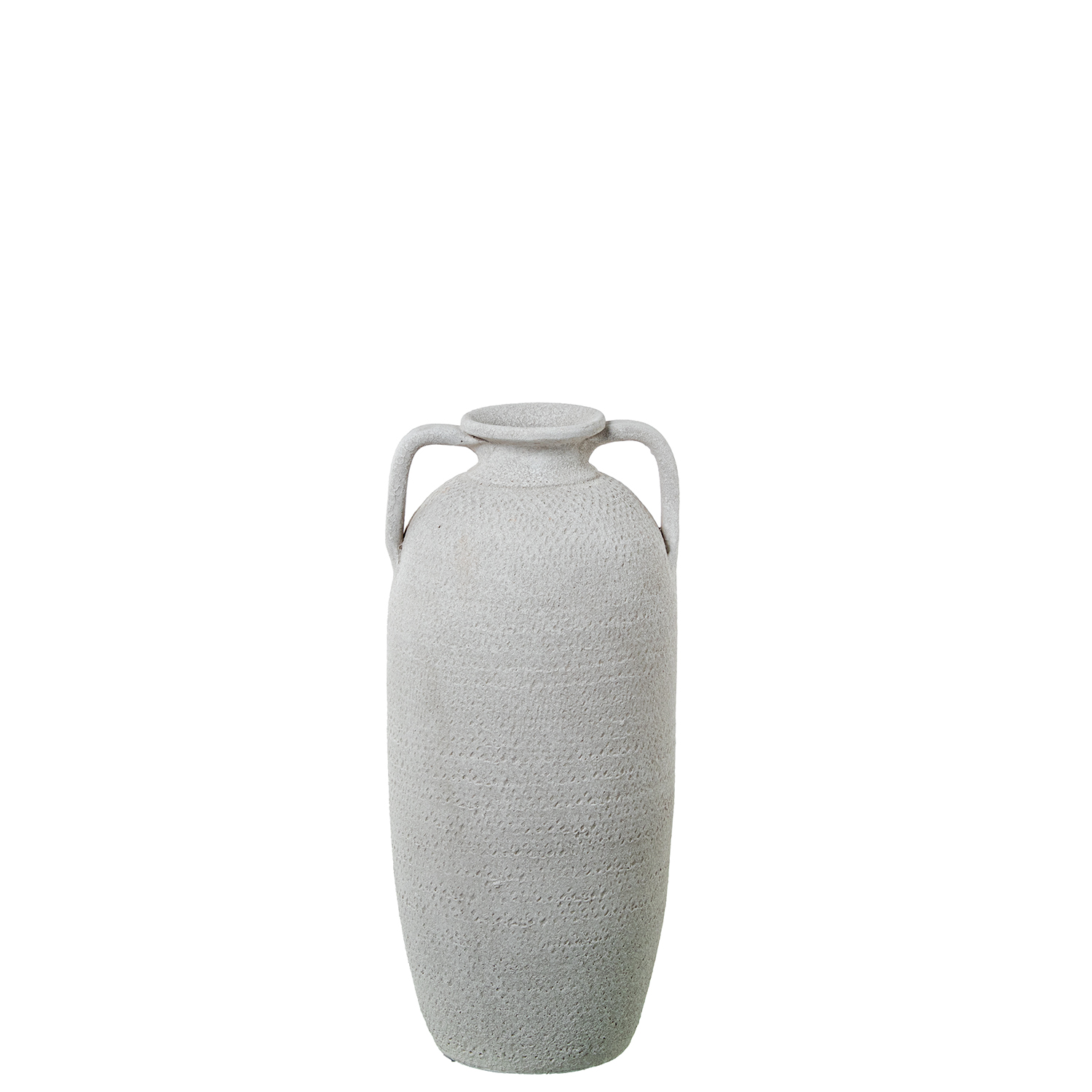 JARRÓN CERÁMICA C/ASAS 50CM BLANCO ARENA