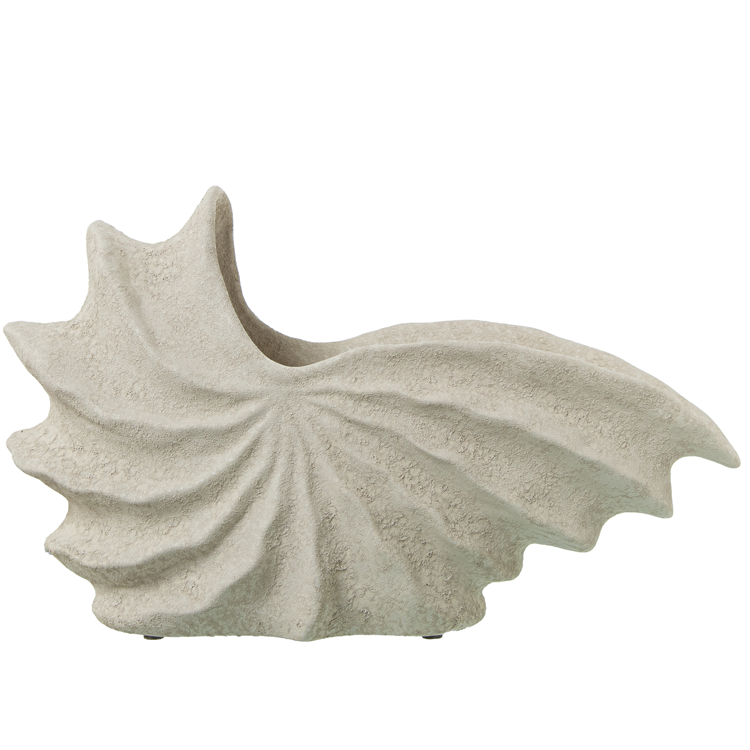 JARRÓN CERAMICA 24CM CONCHA ABSTRACTA GRIS
