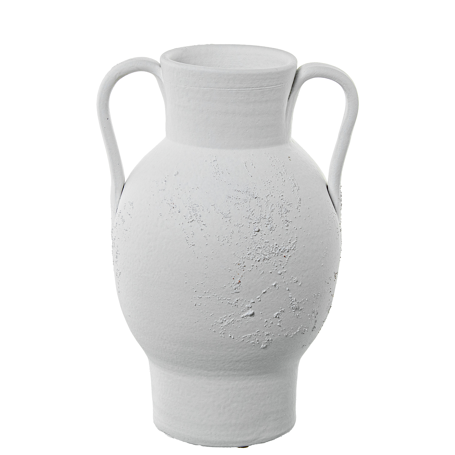 JARRÓN CERÁMICA C/ASAS 30CM BLSTRACTA GRIS