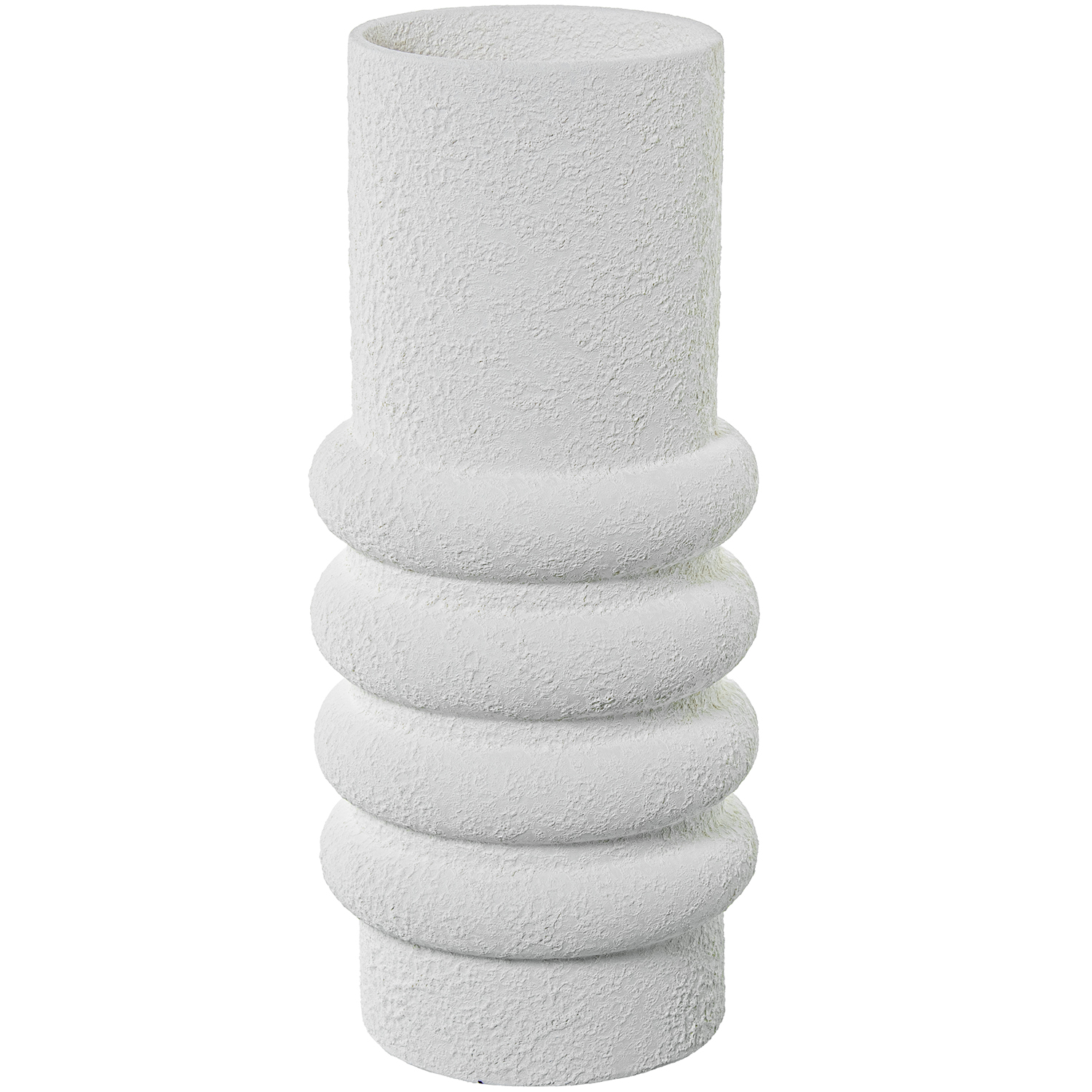 JARRÓN CERÁMICA 40CM BLANCO ARENA RÚSTICA
