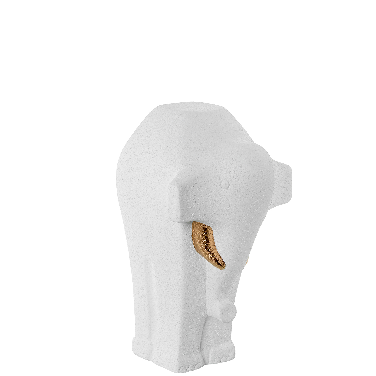 FIGURA CERÁMICA ELEFANTE 33CMBLANCO COLMILLOS ORO