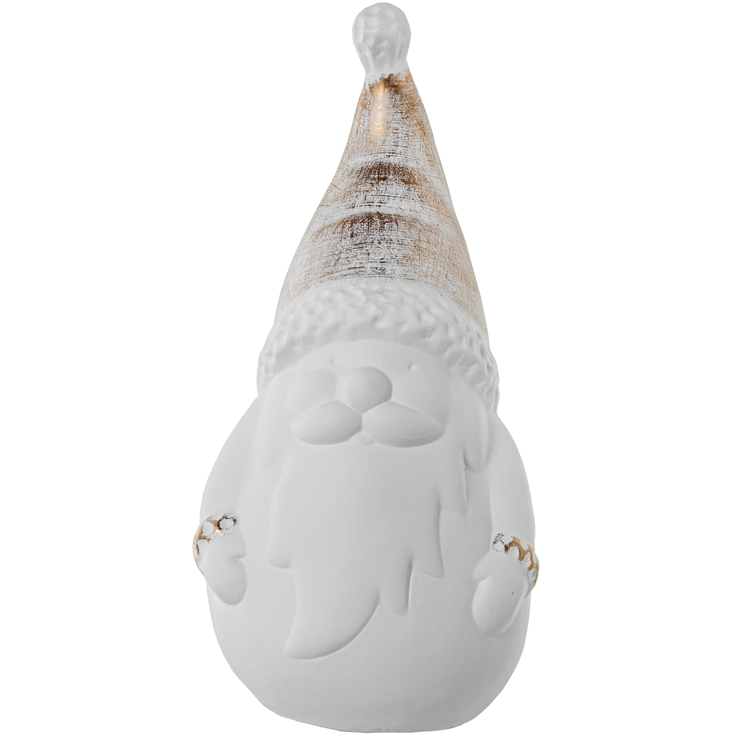 FIGURA CERÁMICA PAPA NOEL 40CMO 35CM BLANCO/ORO