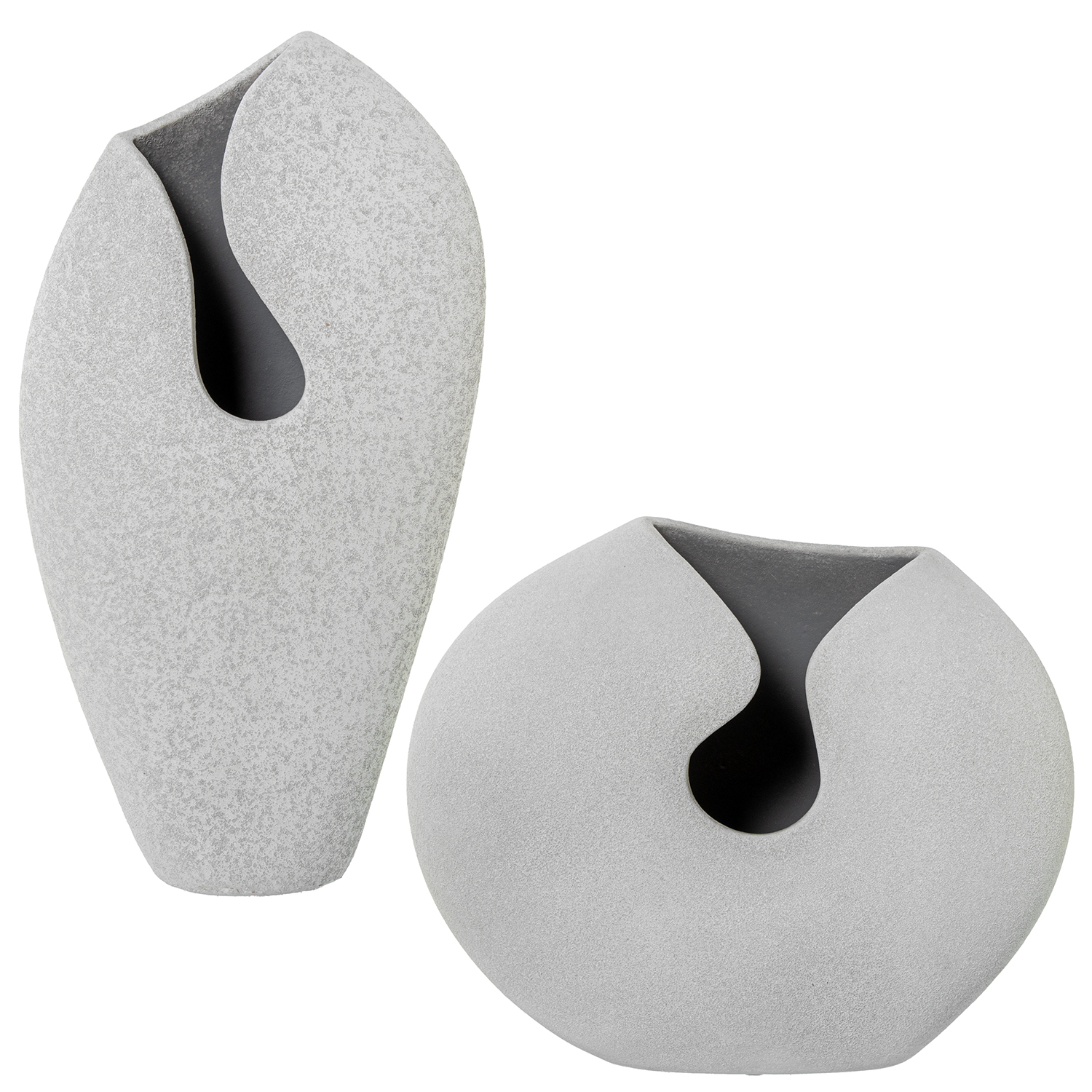 SET 2 JARRONES CERÁMICA BEIGE