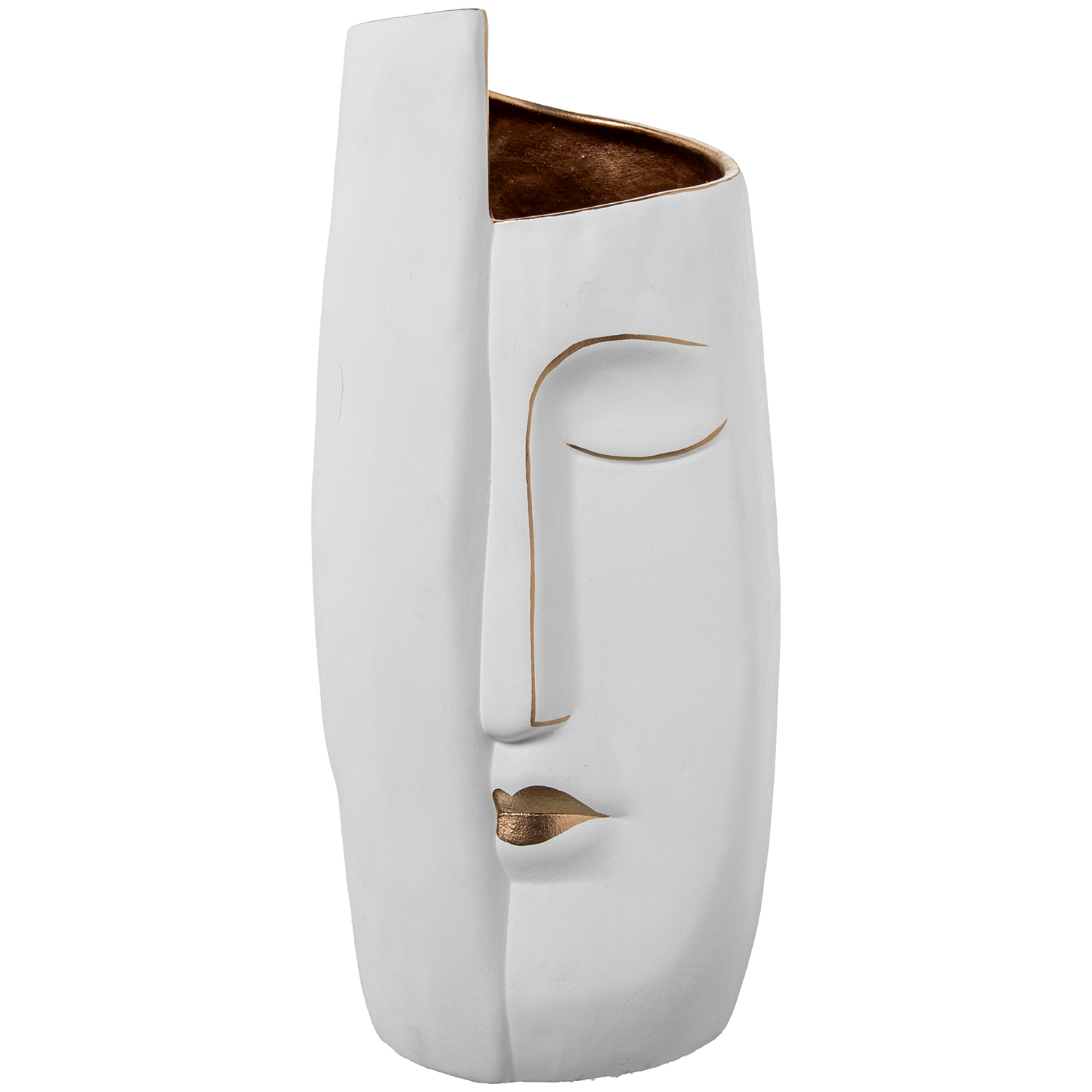JARRÓN CERÁMICA ROSTRO 35CM BL