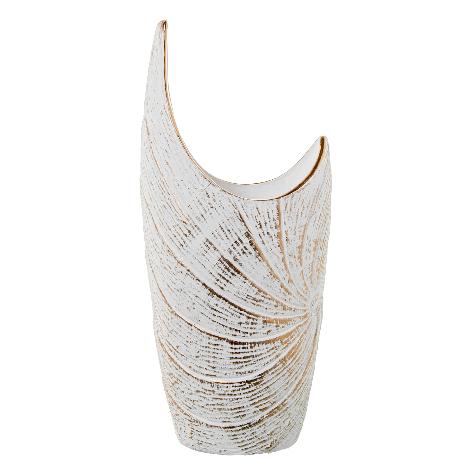 JARRÓN CERÁMICA 50CM BLANCO/ORLANCO/CREMA