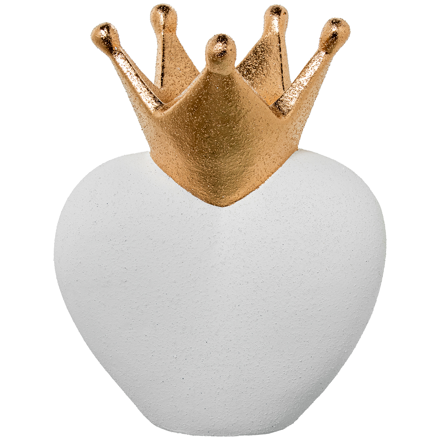 FIGURA CERÁMICA CORAZÓN C/CORONCO/CREMA