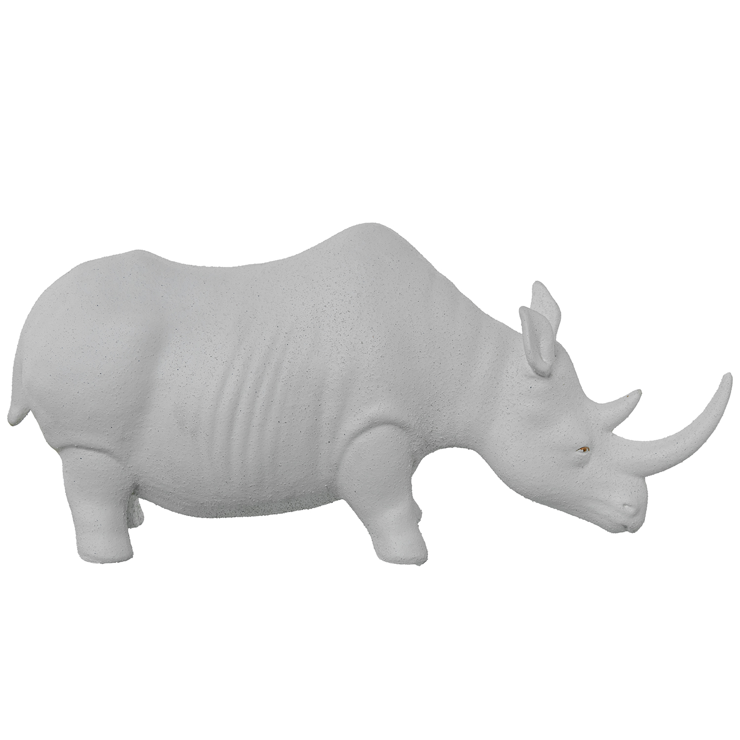 FIGURA CERÁMICA RINOCERONTE BLNA 26CM BLANCO/ORO