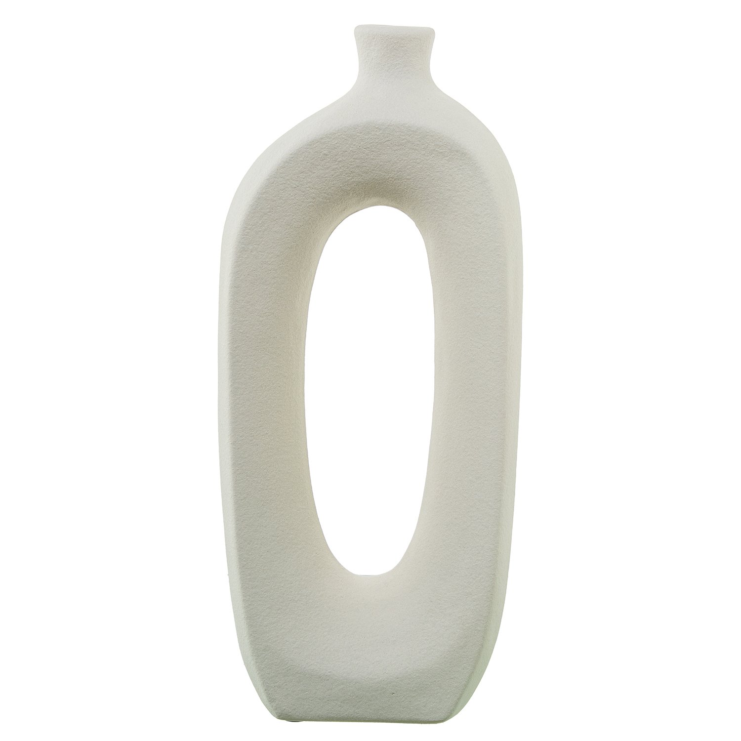 JARRON CERAMICA AGUJERO 30CM CREMA
