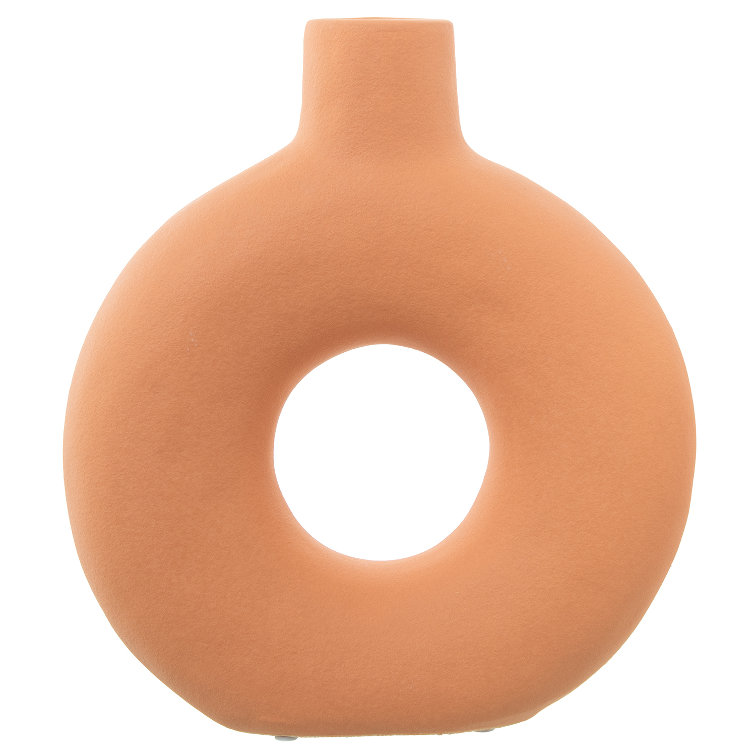 JARRON CERAMICA AGUJERO 30CM MARRON TEJA