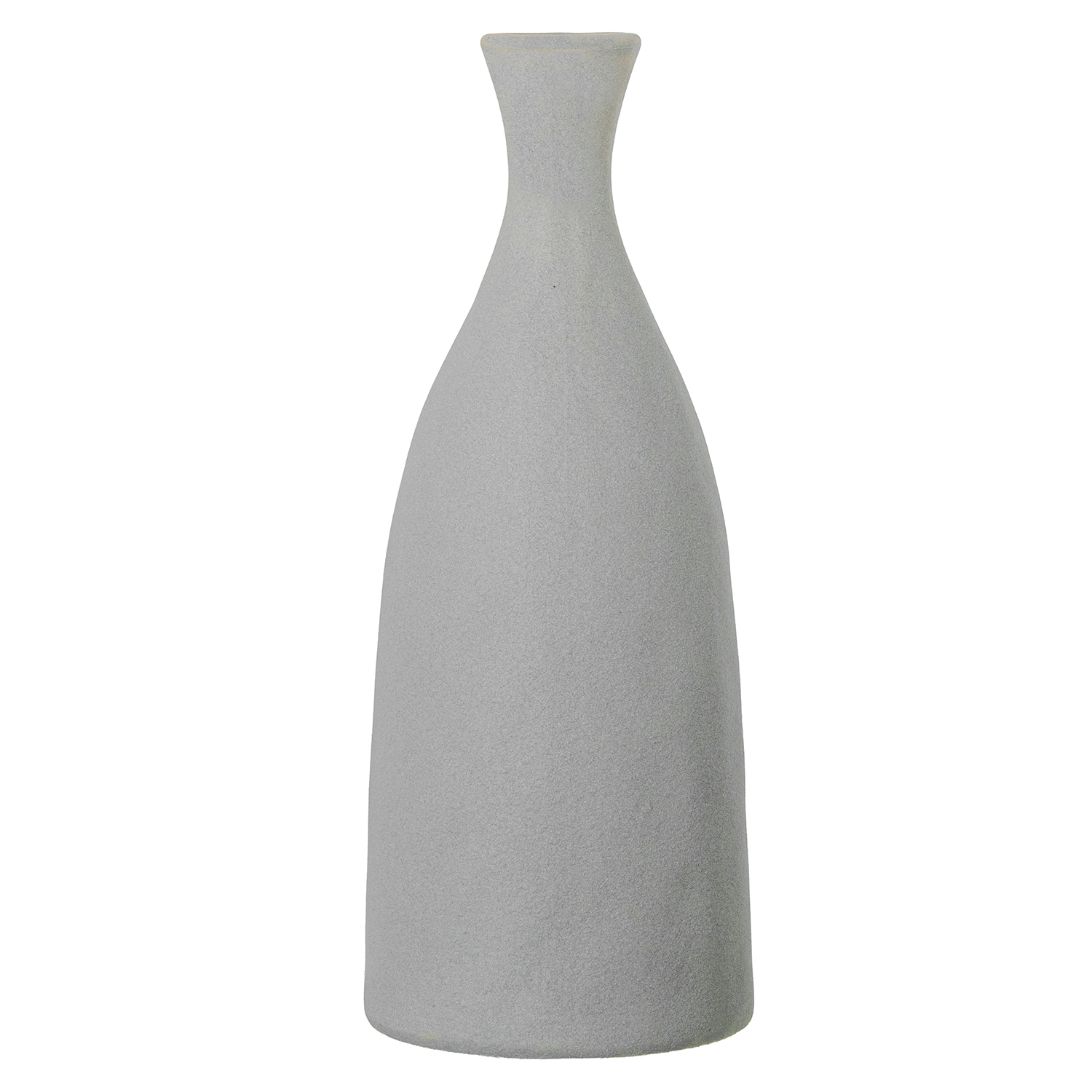 JARRON CERAMICA BOTELLA 36CM GRIS CLARO