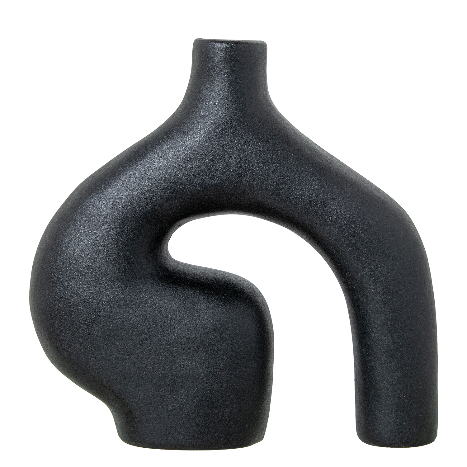 JARRON CERAMICA ABSTRACTO 28CM NEGRA