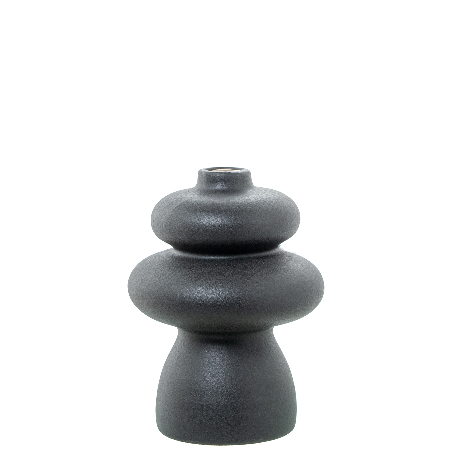 JARRON CERAMICA ABSTRACTO 20CM NEGRA