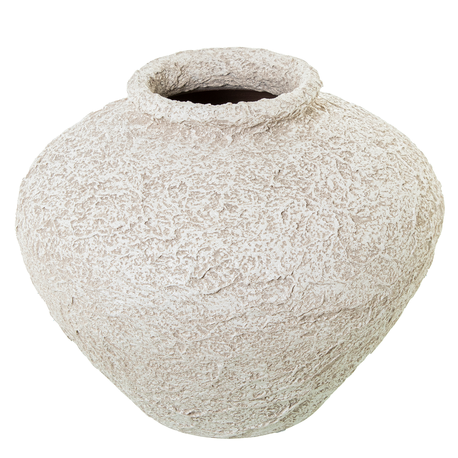 JARRÓN CERÁMICA 40CM BLANCO RÚSTICO