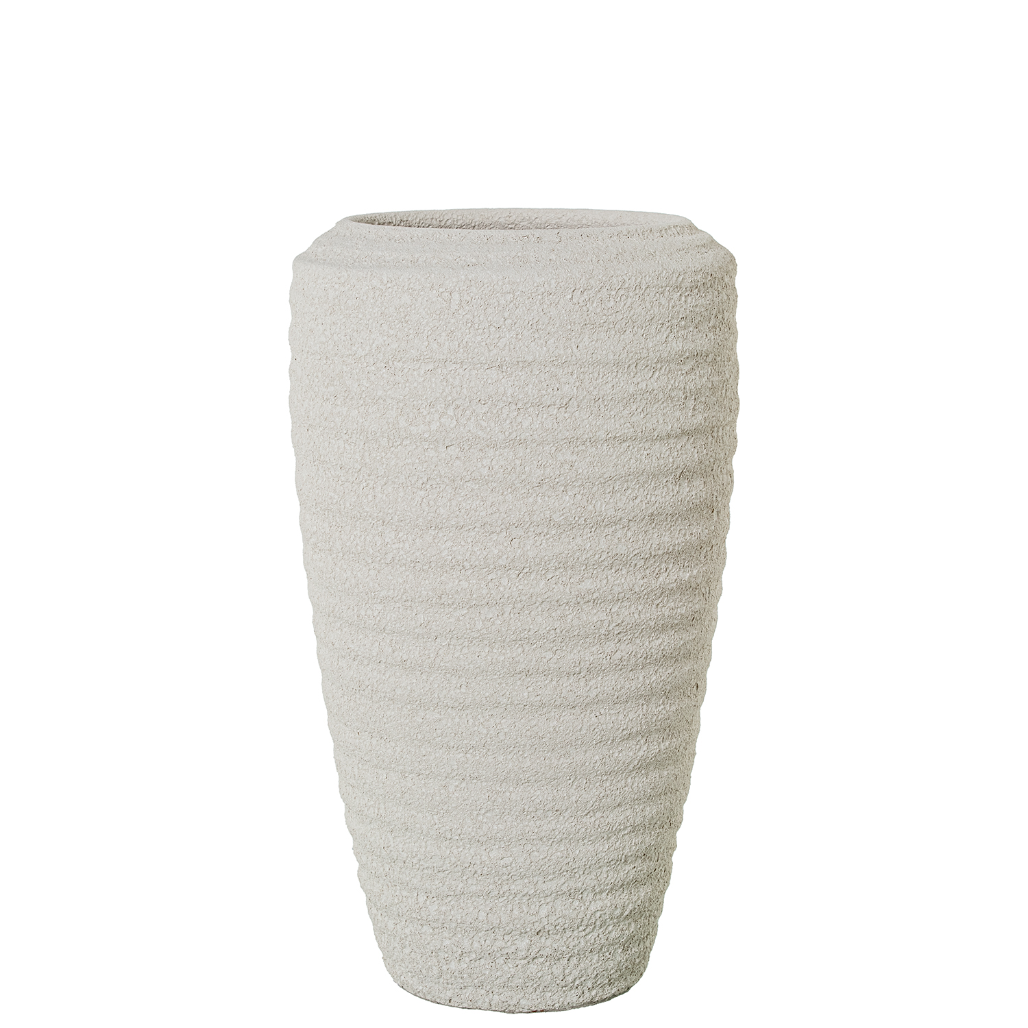 JARRÓN CERÁMICA 40CM BEIGE ARENA ONDULADO