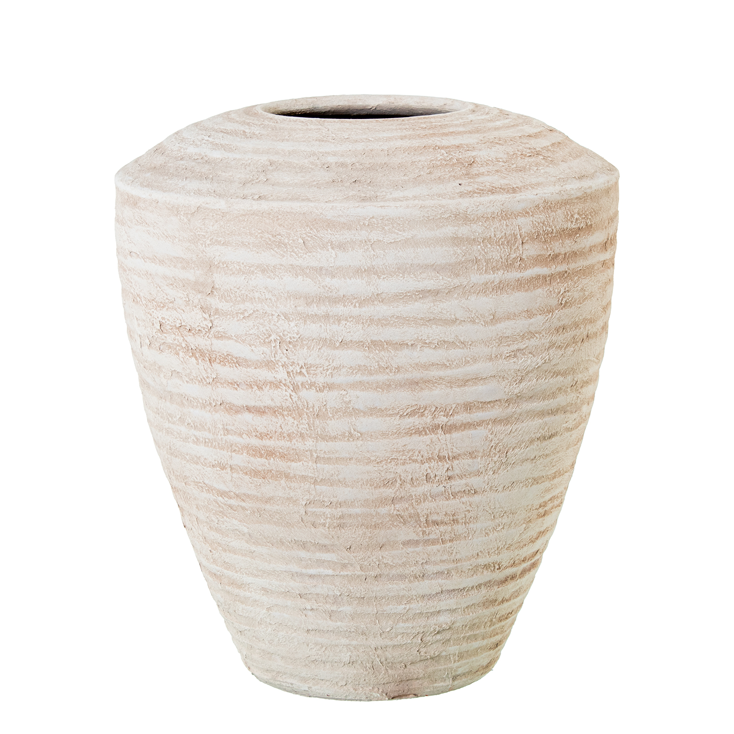 JARRÓN CERÁMICA 41CM BEIGE ARENA ONDULADO