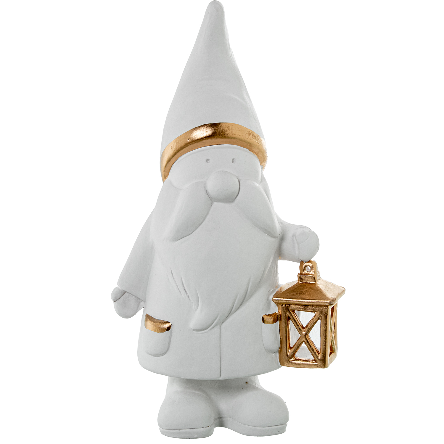 FIGURA CERÁMICA DUENDE CON FARA BLANCA/ORO
