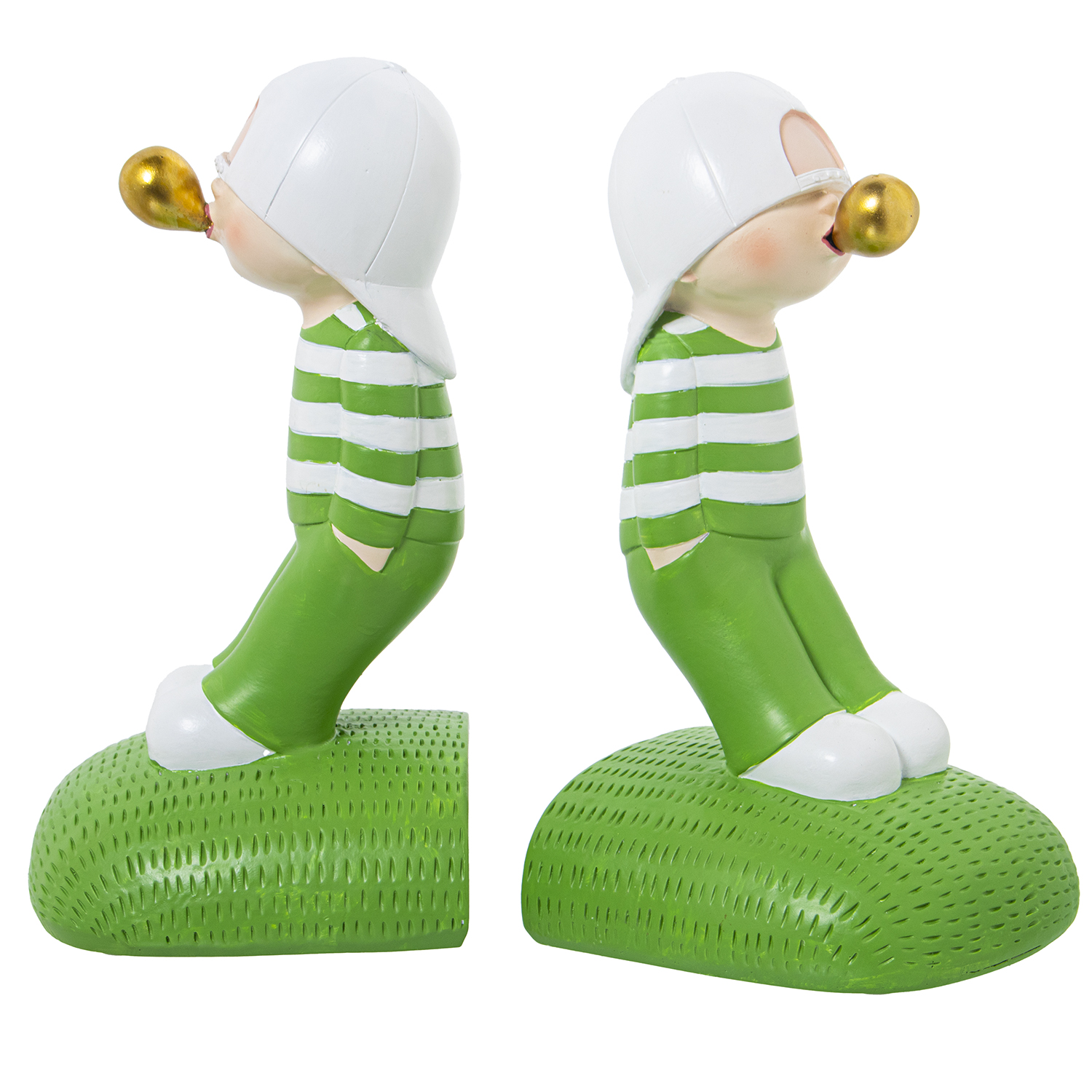 SET 2 SUJETALIBROS RESINA CHICA C/CHICLE BLANCO/VERDE