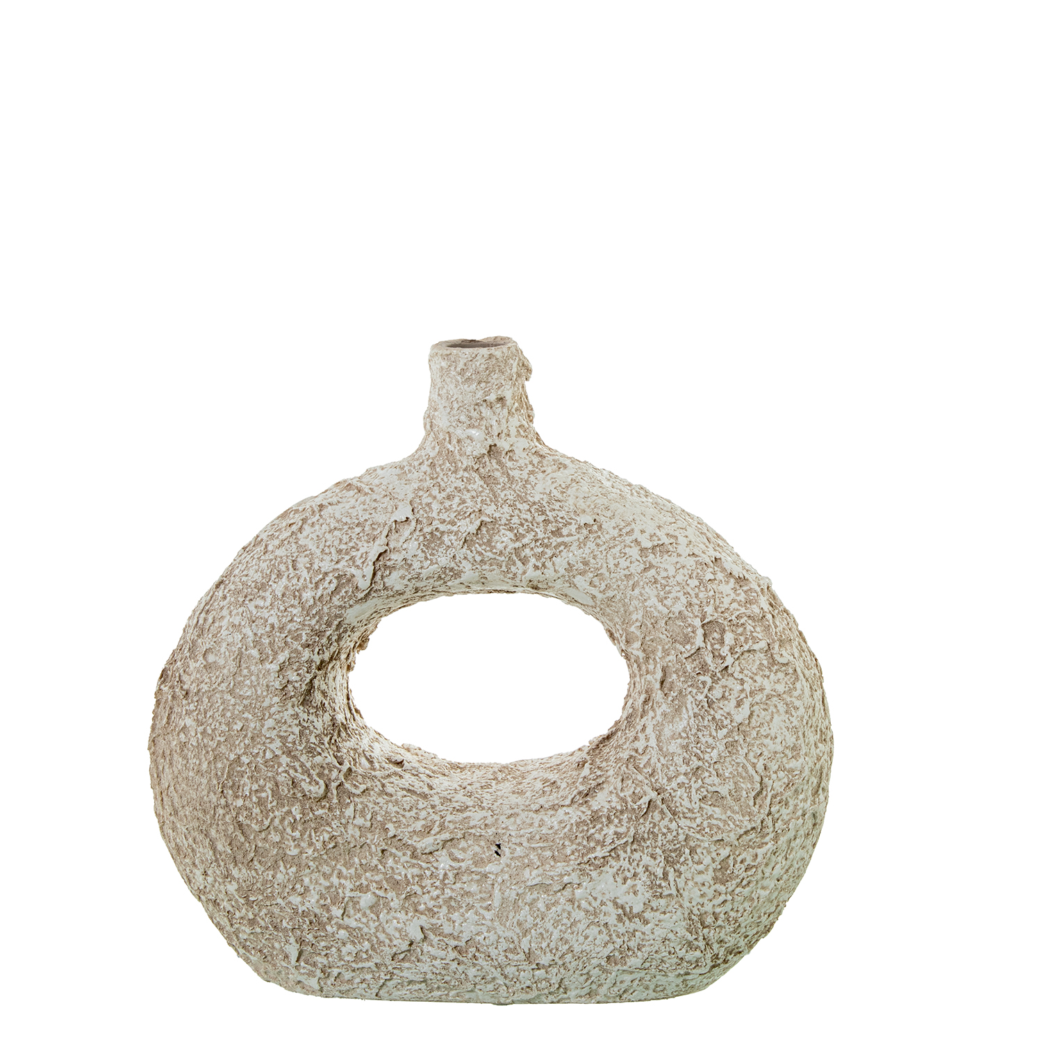 JARRON CERAMICA 30CM BLANCO RUSTICO